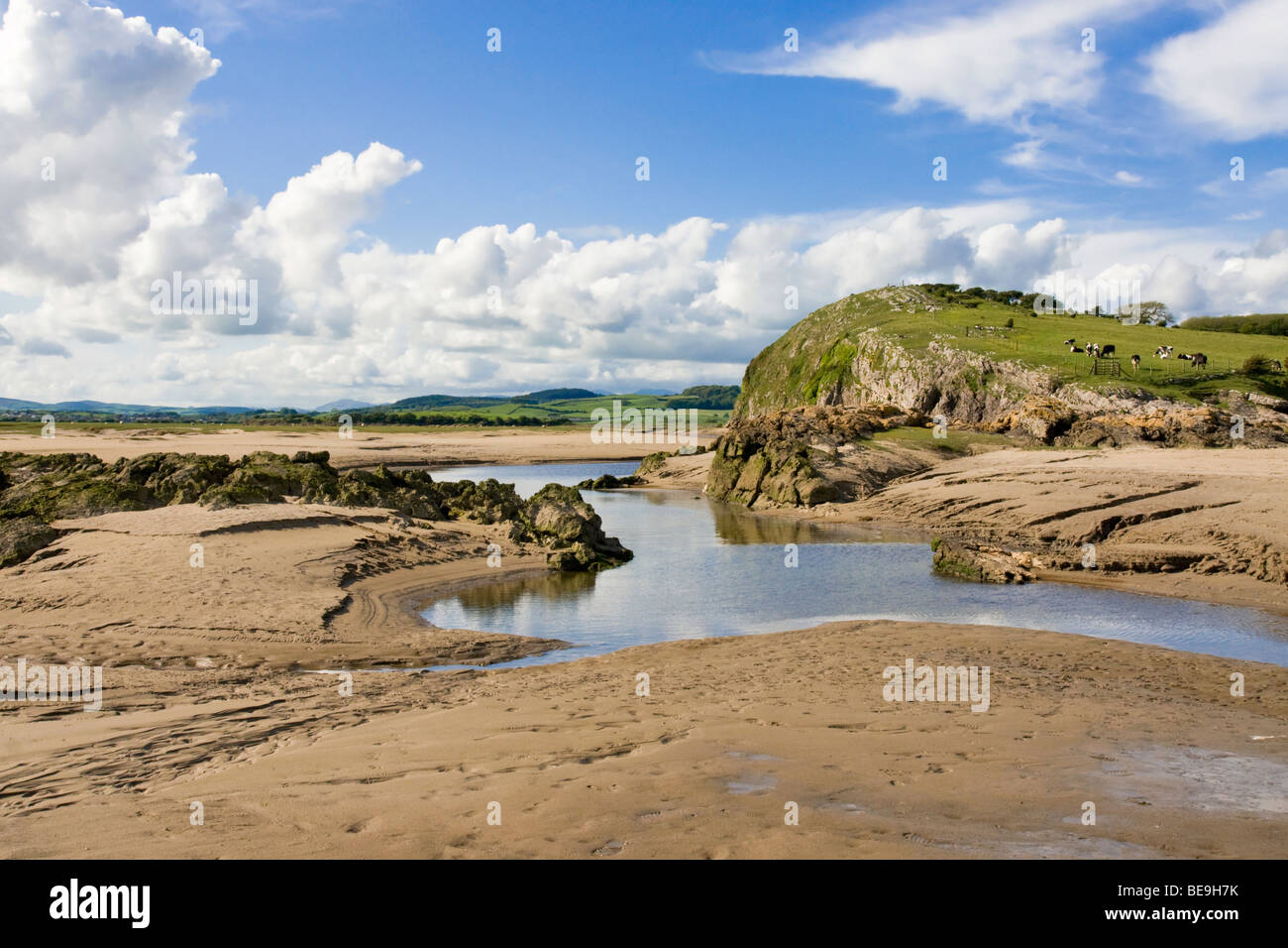 Morecambe Bay a Humphrey testa in prossimità Flookburgh. Foto Stock