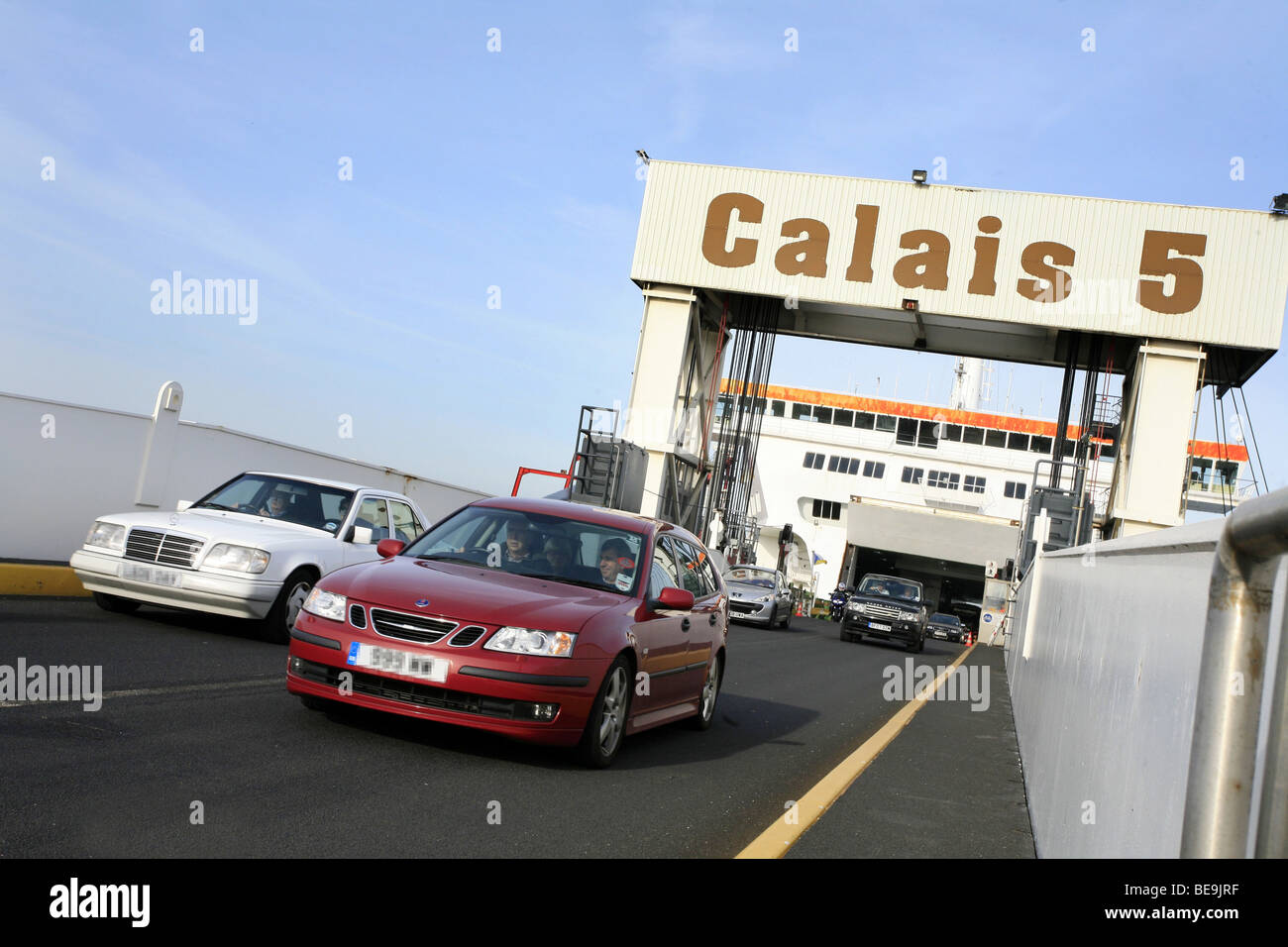 Calais (62) : il porto commerciale Foto Stock