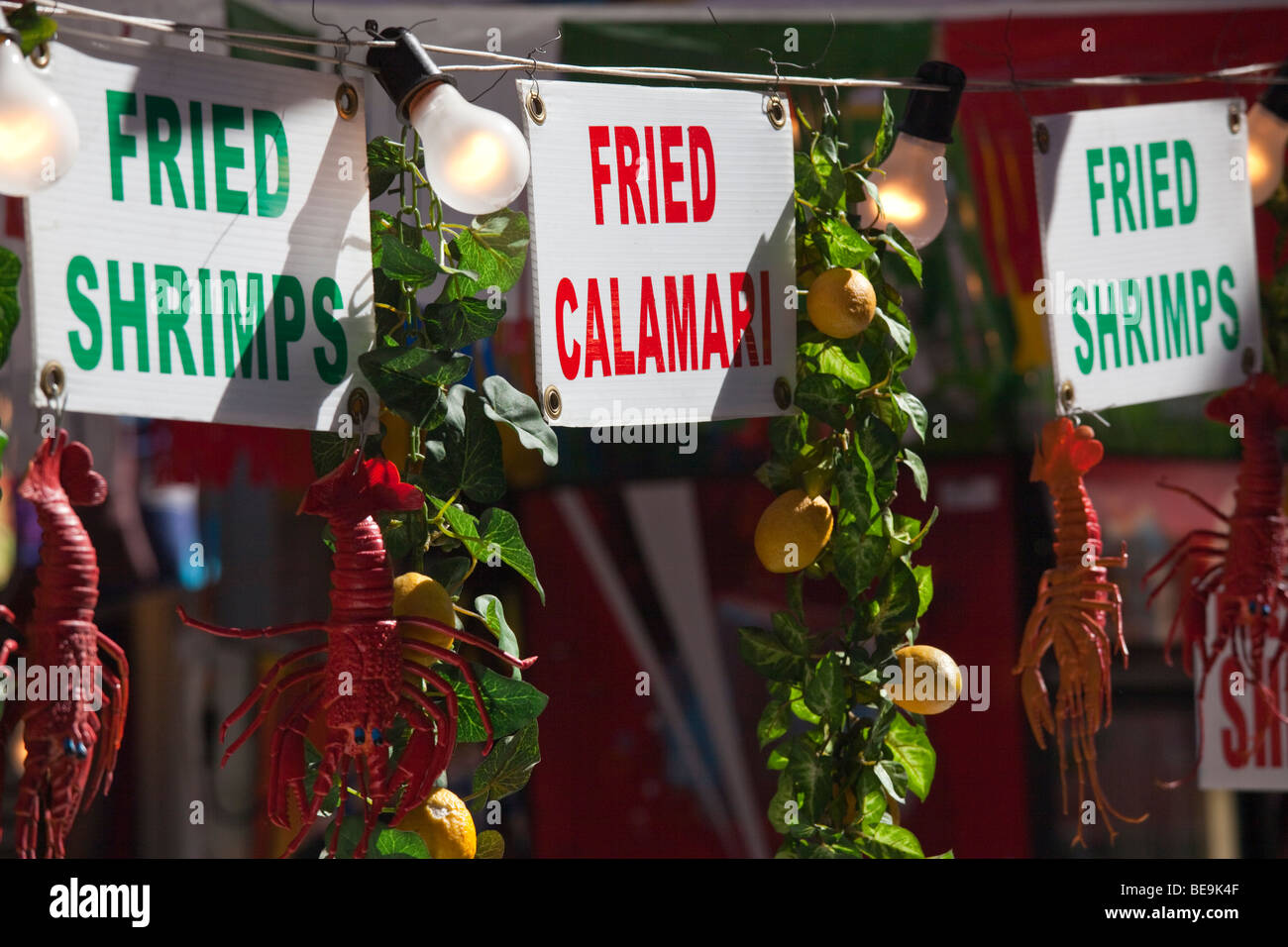 Frutti di mare per la festa di San Gennaro Festival di Little Italy a New York City Foto Stock