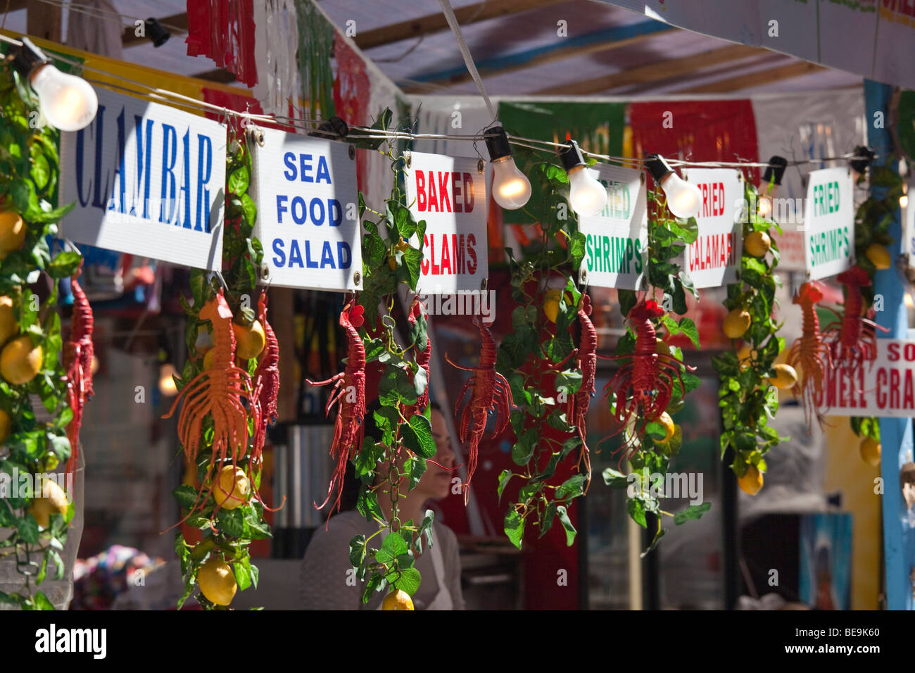 Frutti di mare per la festa di San Gennaro Festival di Little Italy a New York City Foto Stock
