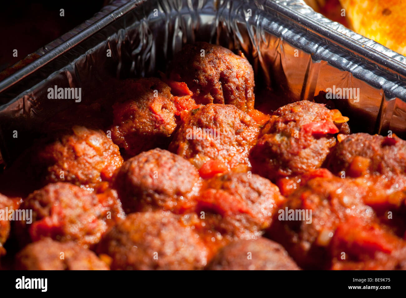 Le polpette di carne alla festa di San Gennaro Festival di Little Italy a New York City Foto Stock