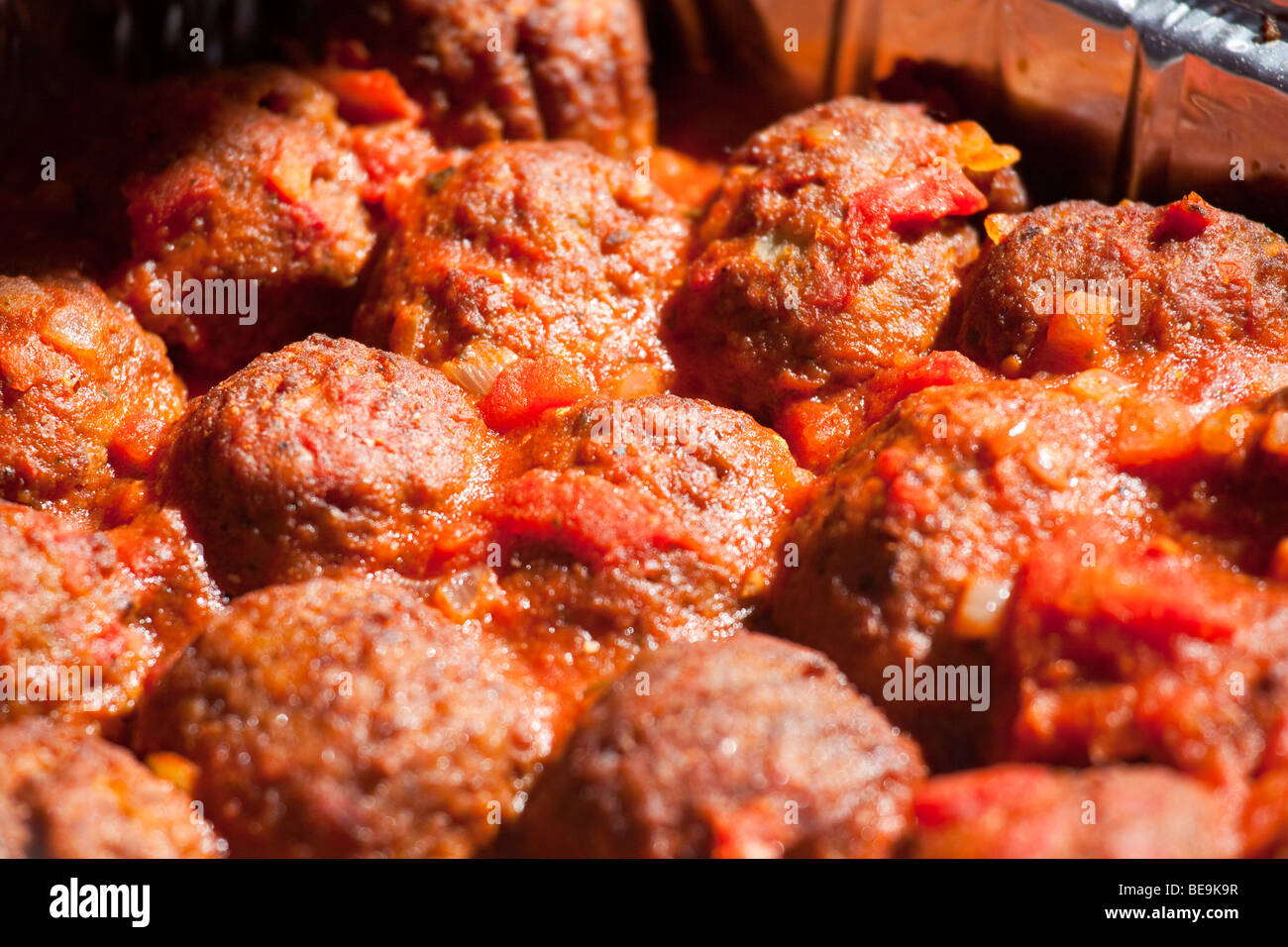 Le polpette di carne alla festa di San Gennaro Festival di Little Italy a New York City Foto Stock