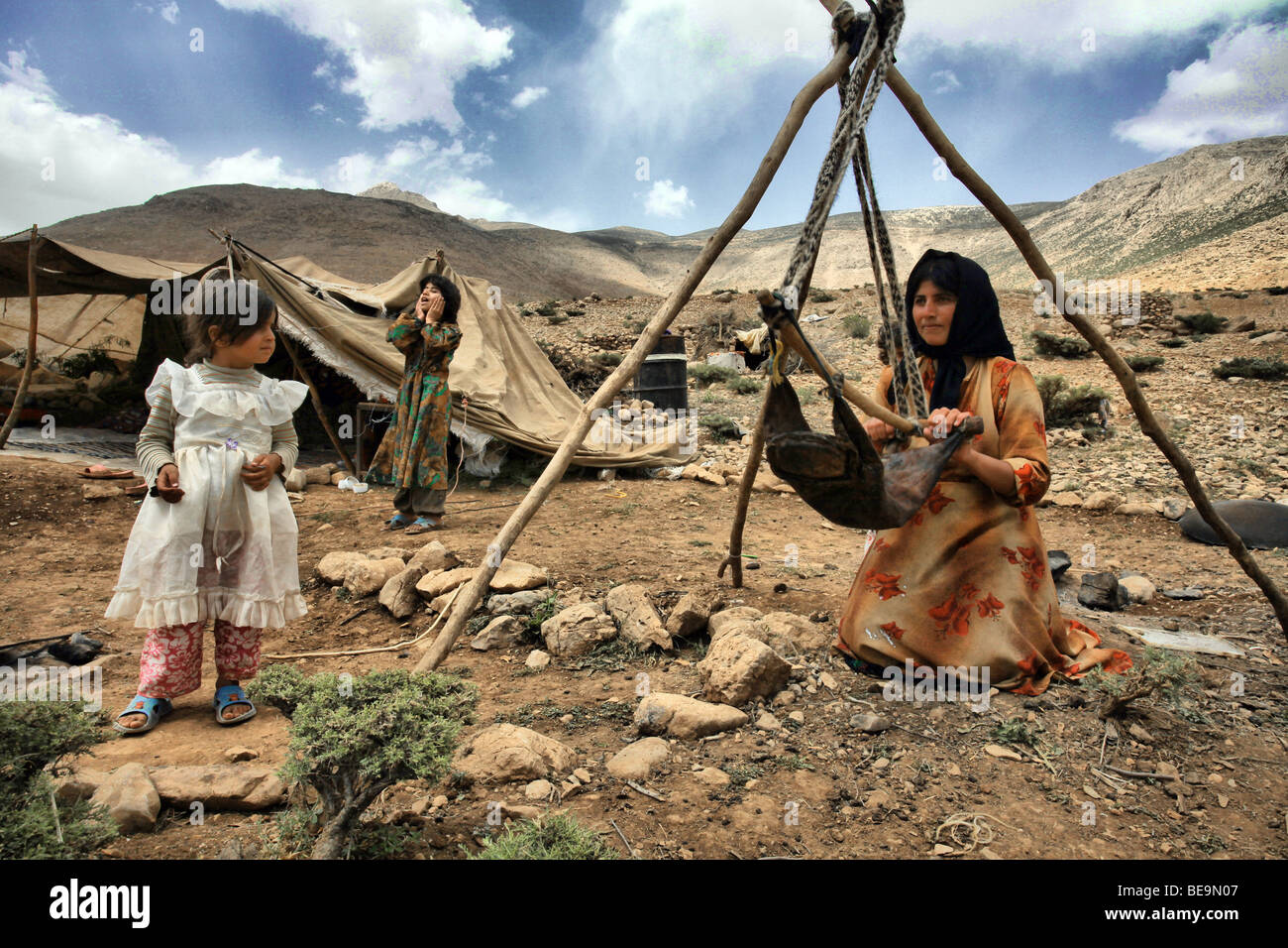 Iran, monti Zagros: i pastori Bakhtiari. Foto Stock