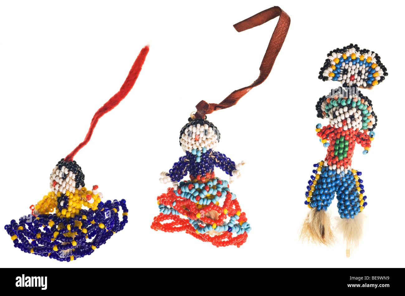 Dei nativi americani Seminole bambola artigianale isolato su bianco Foto Stock