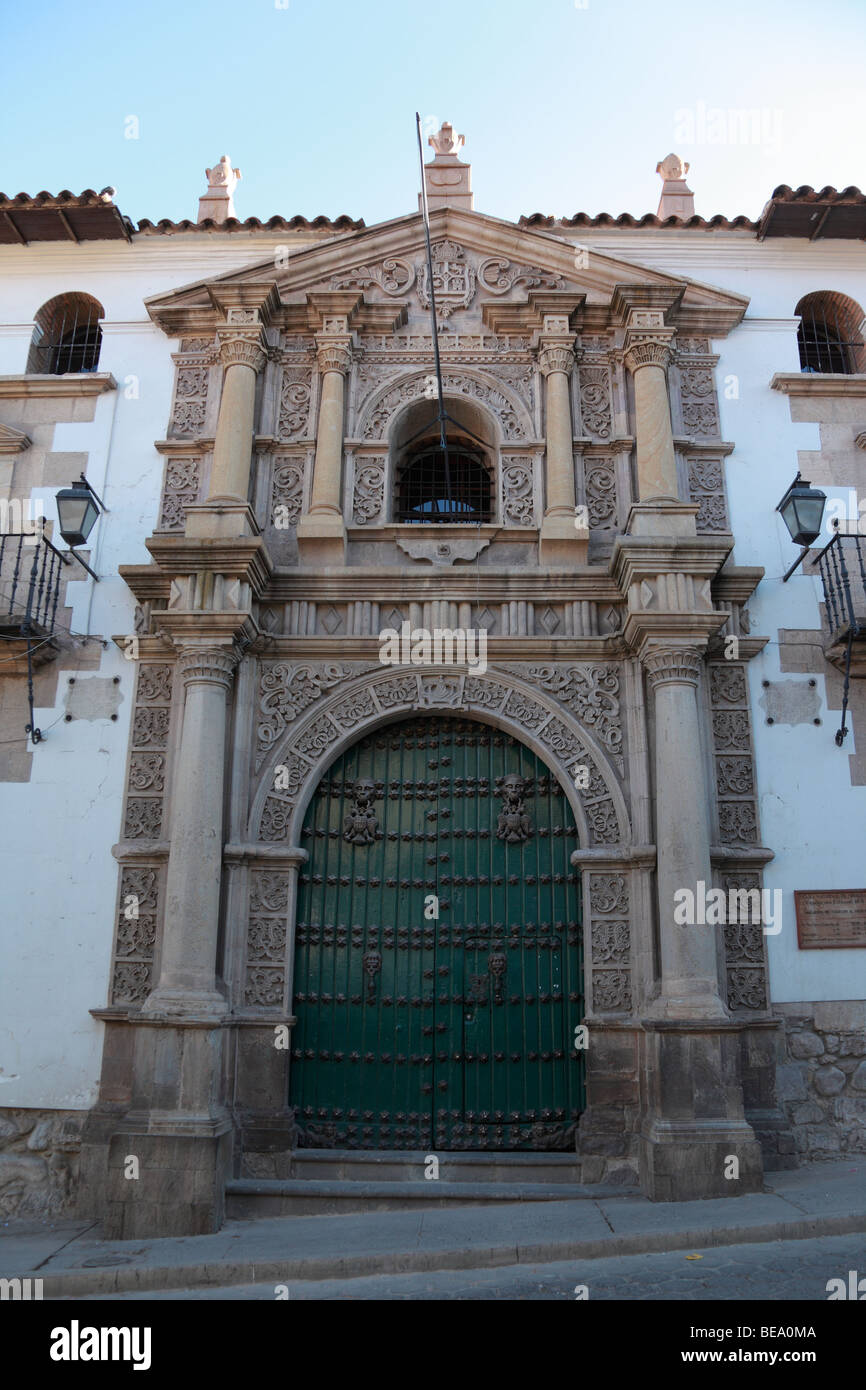 Ingresso principale della Casa de la Moneda/ex edificio della Zecca reale, Potosi, Bolivia Foto Stock