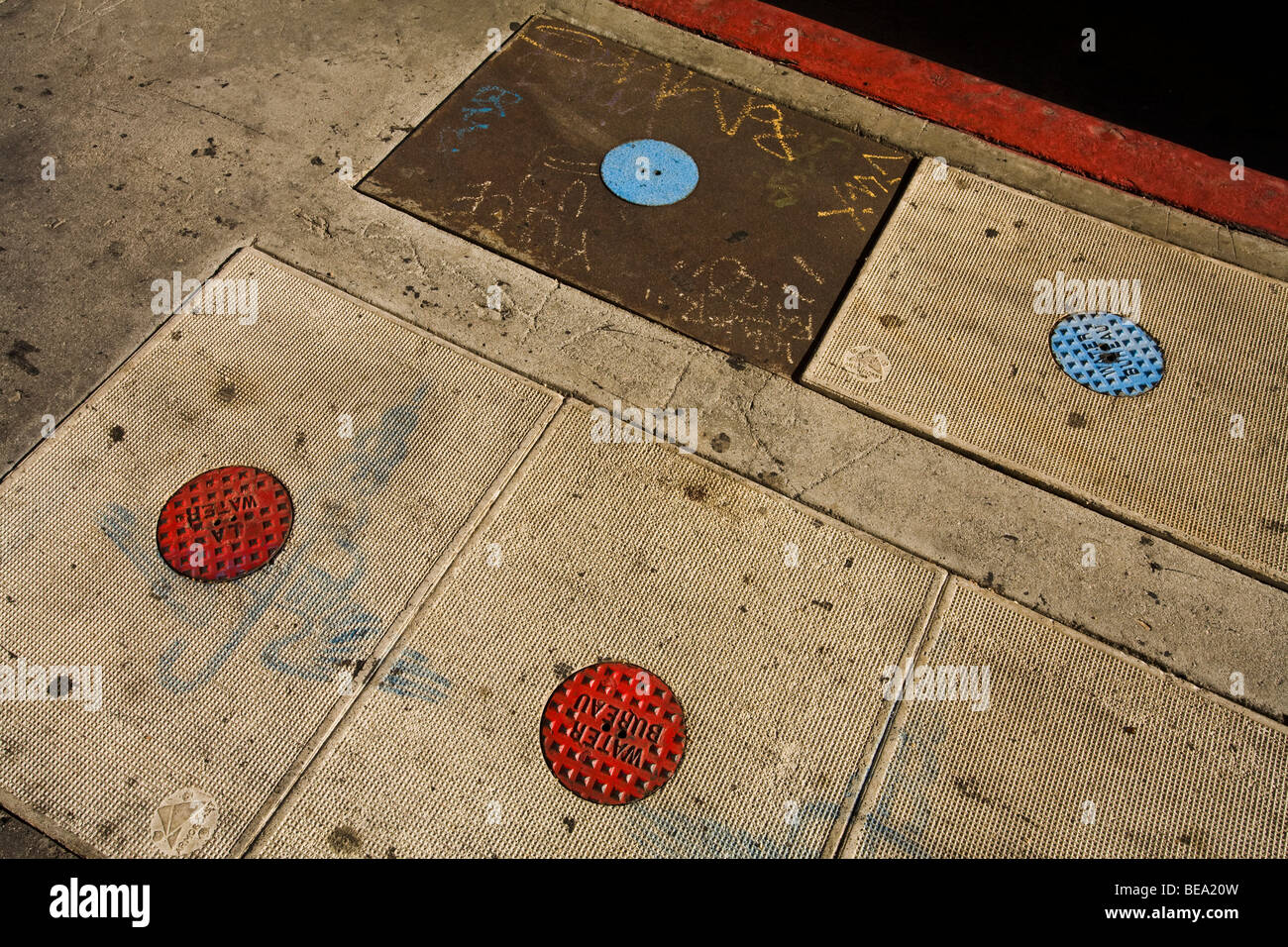 Il marciapiede, Hollywood Blvd., nella contea di Los Angeles, California, Stati Uniti d'America Foto Stock