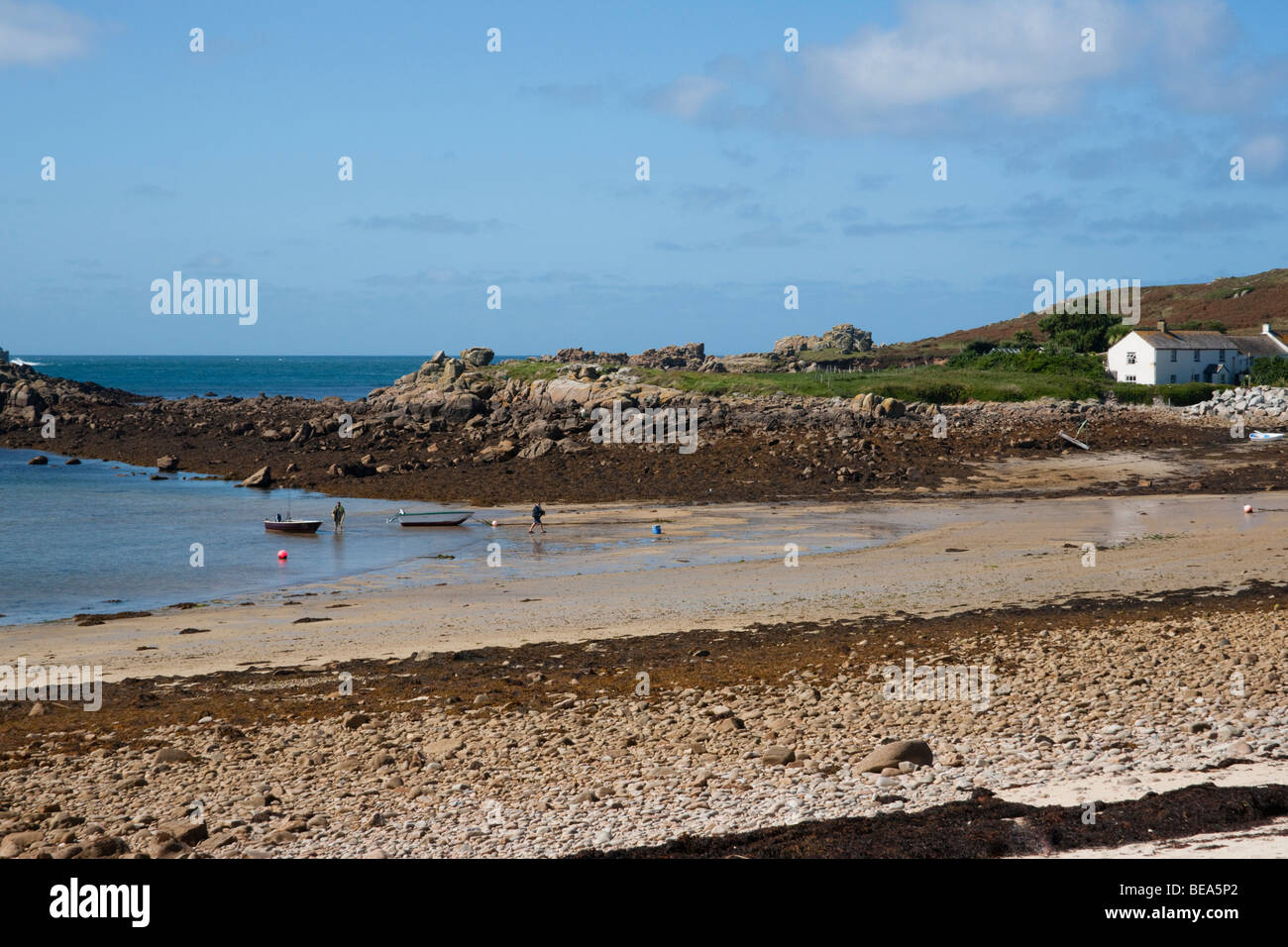 Grande Porth su Bryher, Isole Scilly Foto Stock