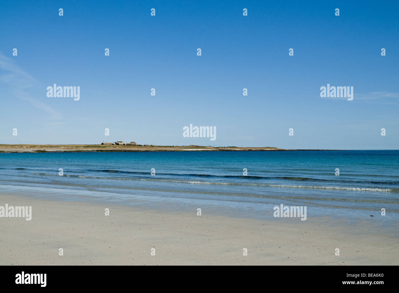 Dh North Ronaldsay ORKNEY Sandy North Ronaldsay beach Orkney shore remoto Foto Stock