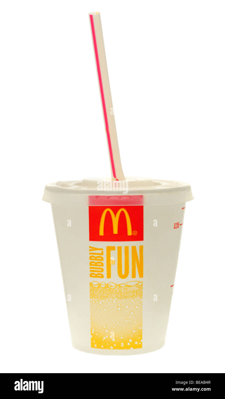 McDonalds Cola drink con paglia Foto Stock