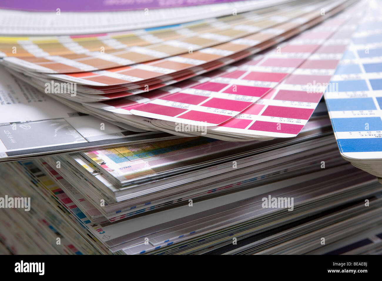 I grafici a colori e i campioni di stampa Foto Stock