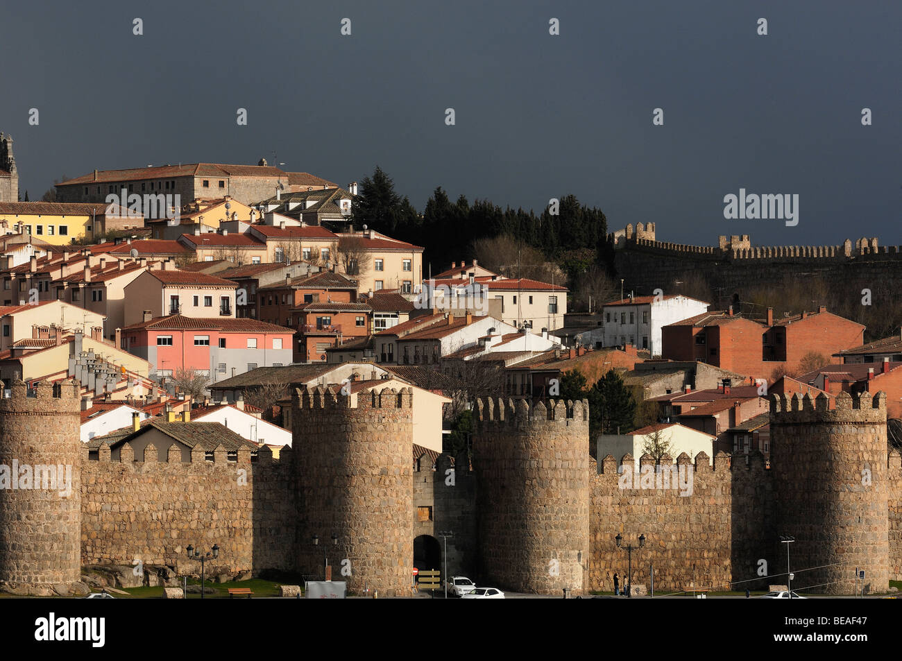 Avila le mura della città. Castilla-león, Spagna Foto Stock