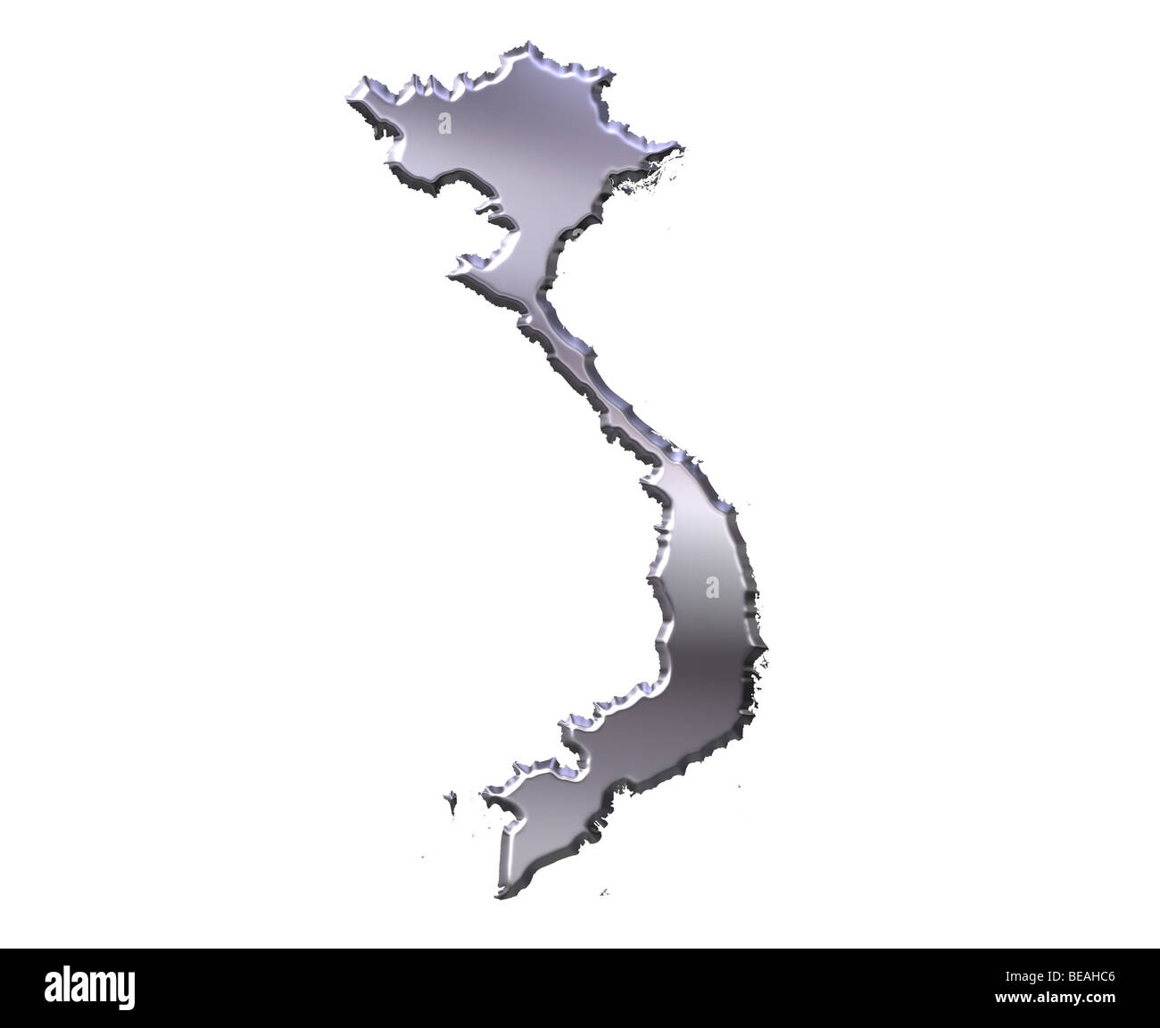 Il Vietnam 3d argento mappa Foto Stock