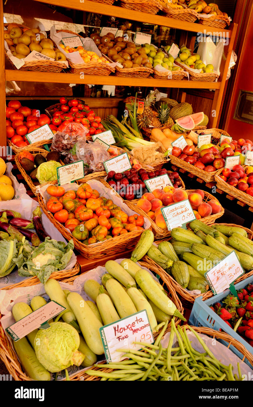 Stallo alimentari,MENORCA,Spagna Foto Stock