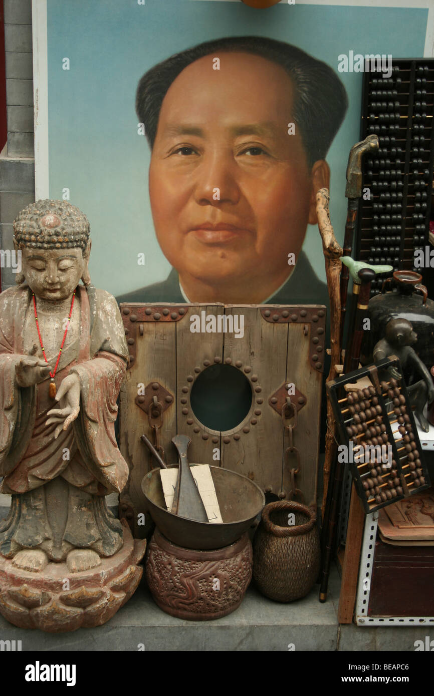 Il presidente Mao immagine nel mercato di Pechino Foto Stock