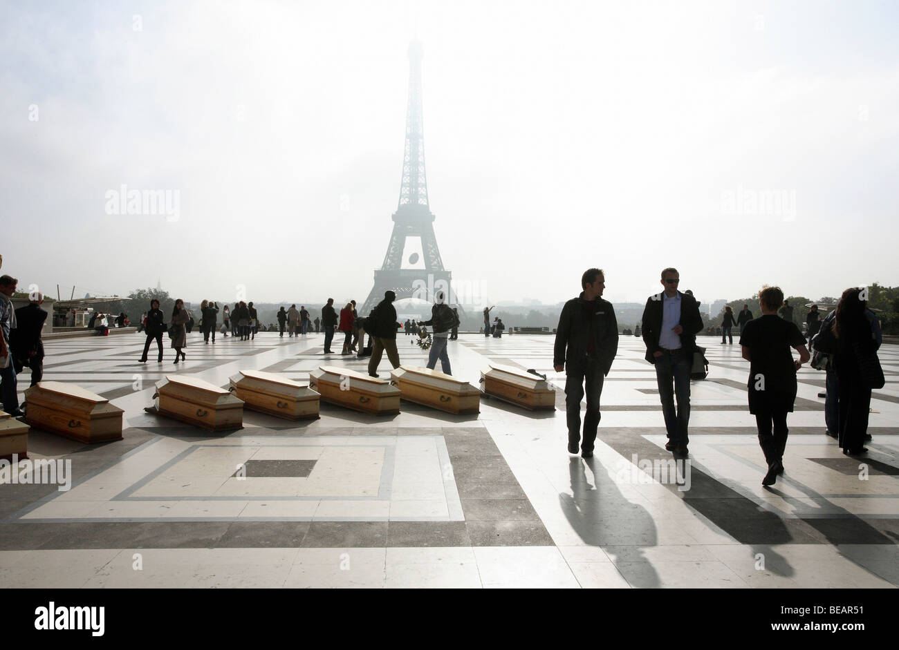 Bare alla dimostrazione della Resporters senza frontiere Organizzazione, Parigi, Francia Foto Stock