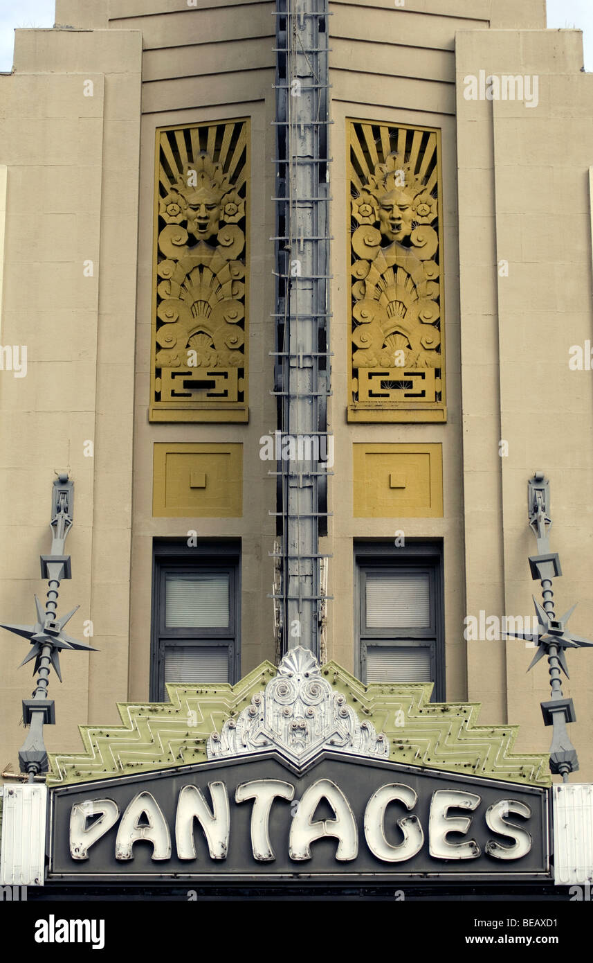 Dettaglio del Pantages Theater di Hollywood Foto Stock