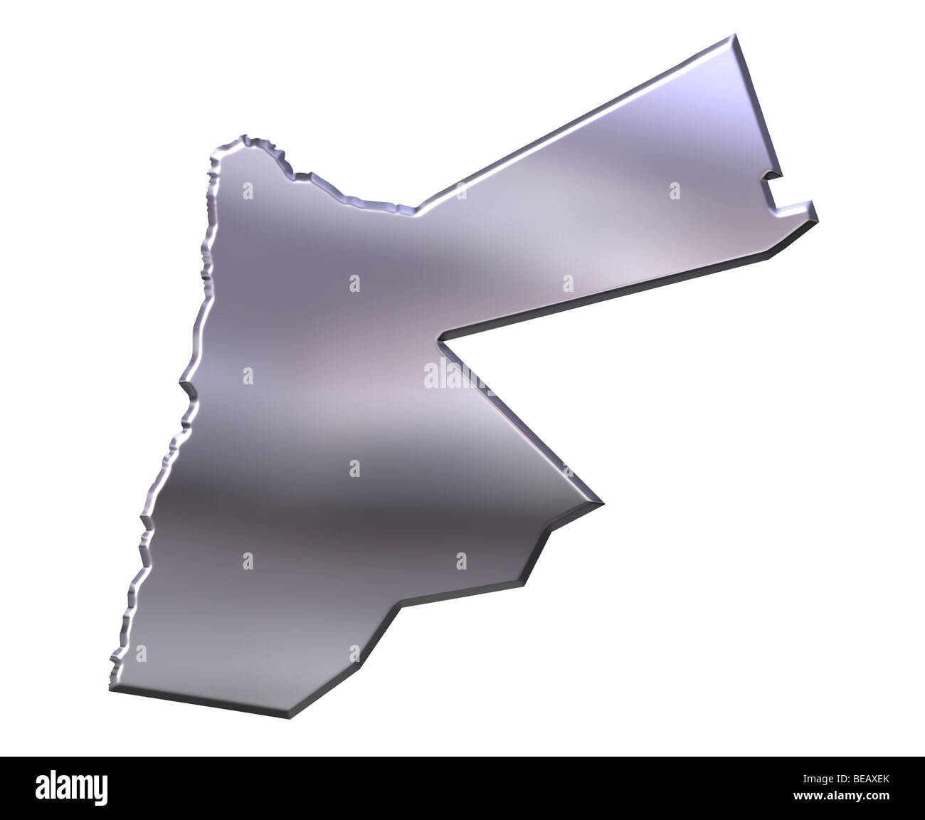 La Giordania 3d argento mappa Foto Stock