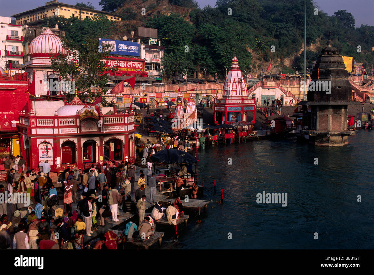 India, Uttarakhand, Haridwar, fiume Gange Foto Stock