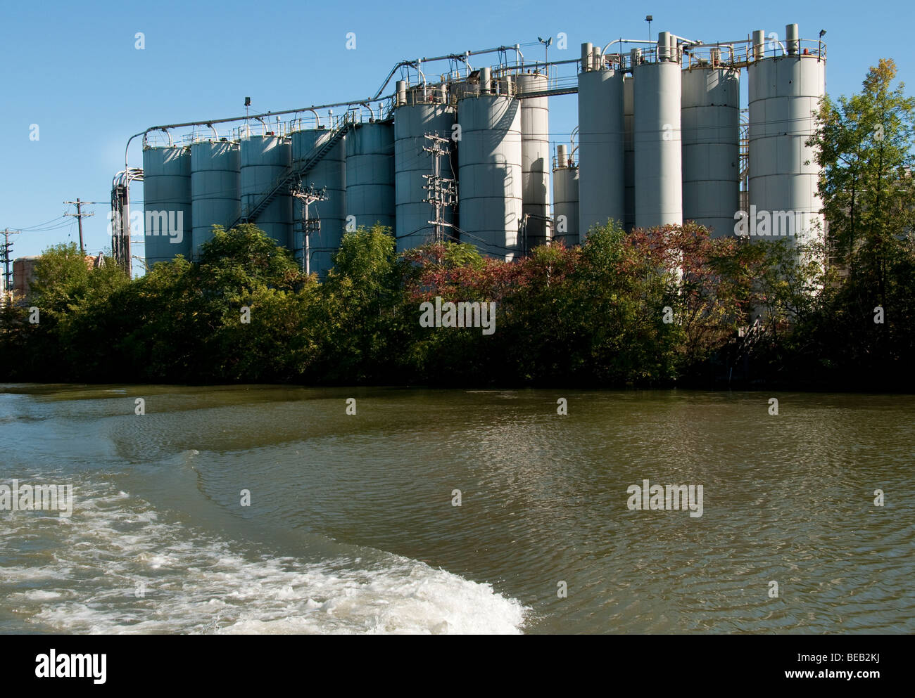 Lo sviluppo industriale lungo il Canale Erie, Oswego NY USA Foto Stock