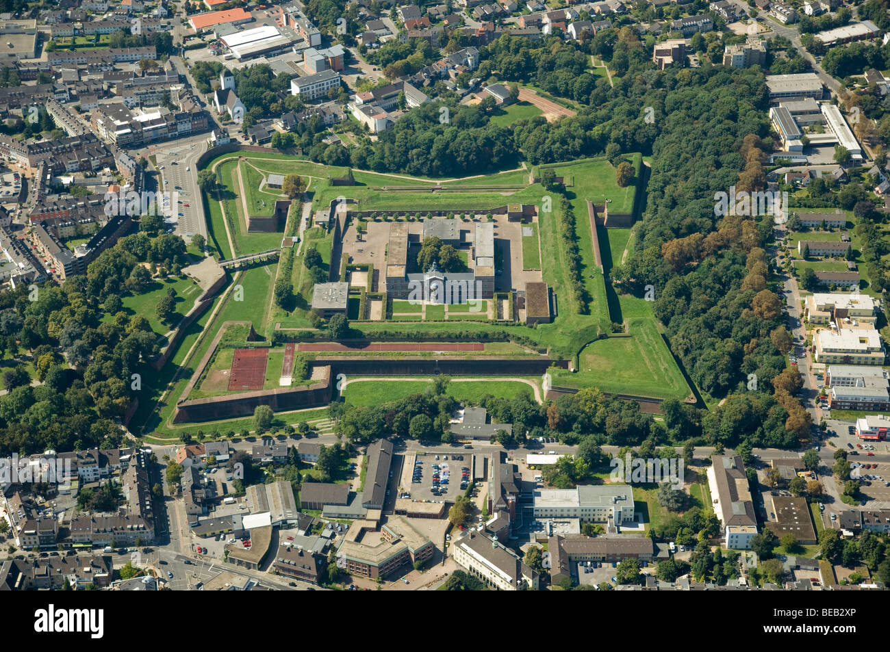 Foto aerea di cittadella Juelich, Germania Foto Stock