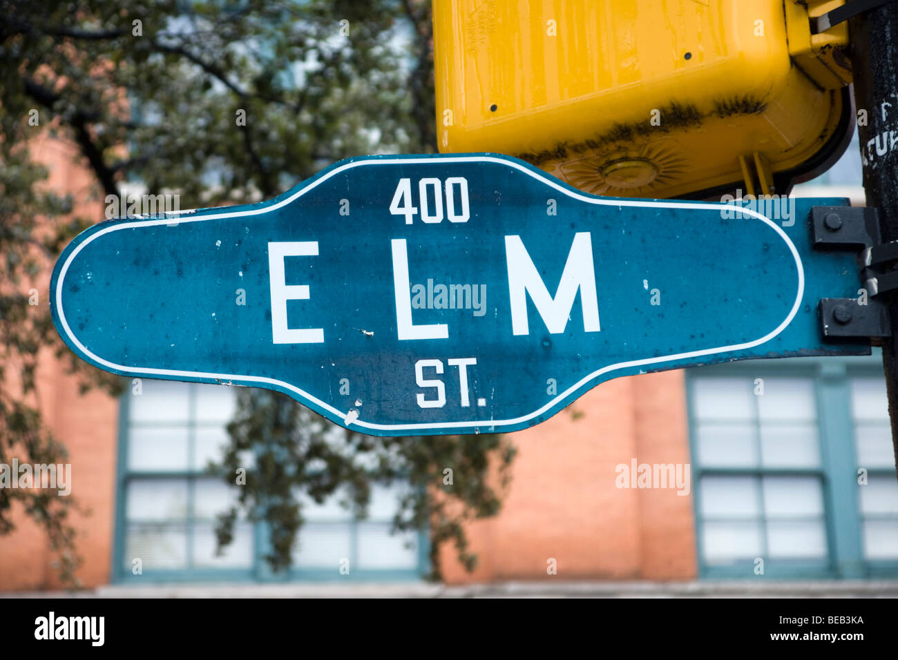 Elm St segno, Dallas, Texas, Stati Uniti d'America Foto Stock