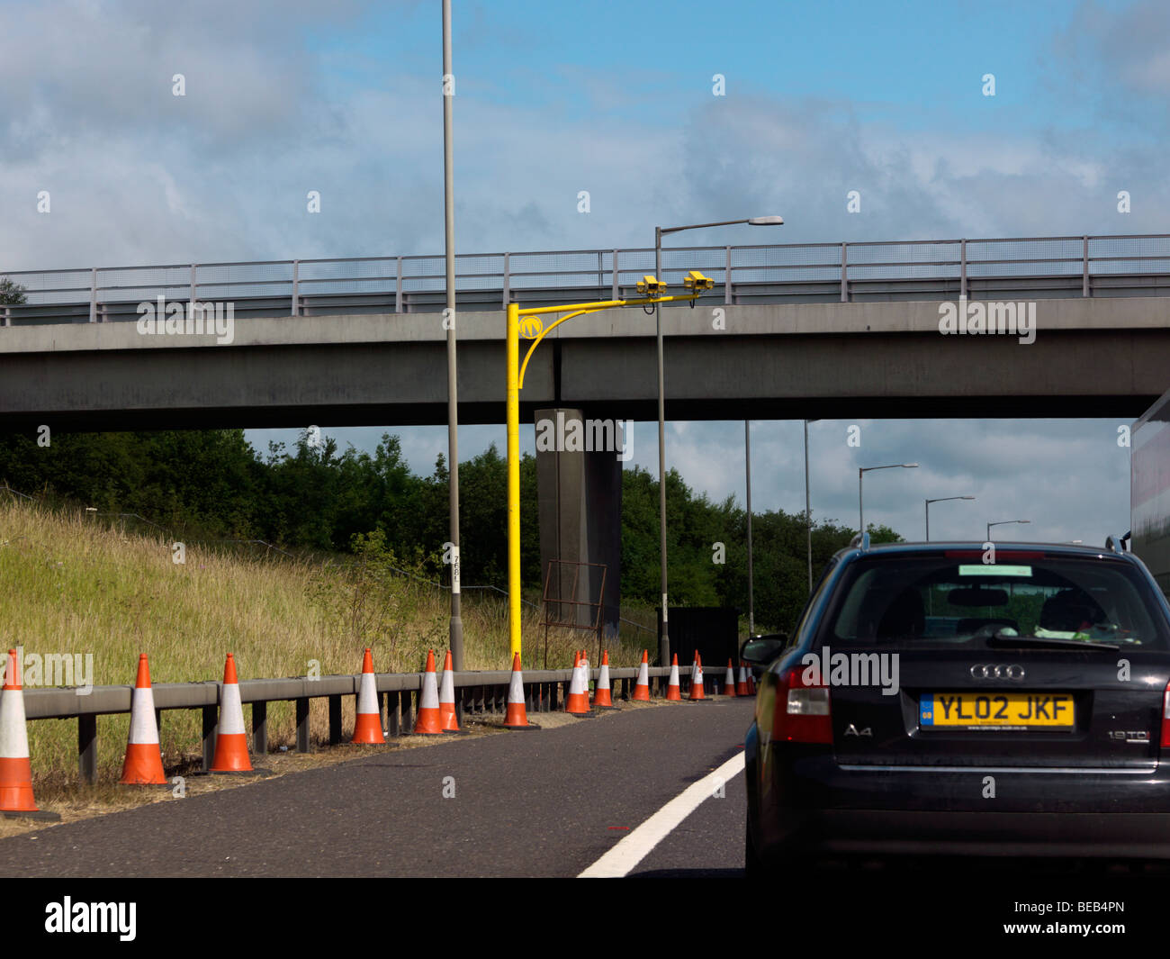 La velocità media di controllare la telecamera su un'autostrada Foto Stock