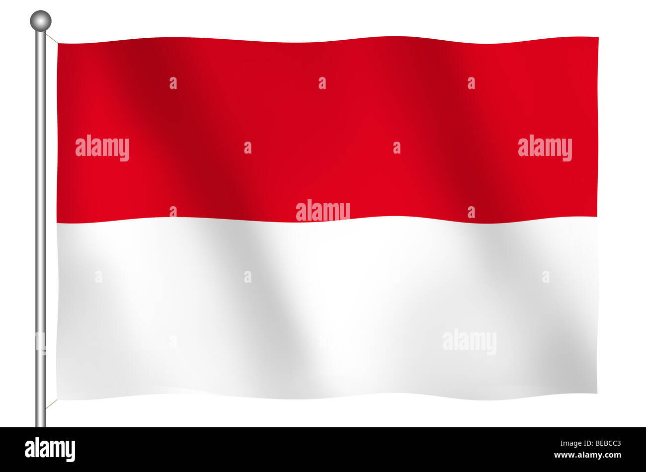 Bandiera di Indonesia sventolando (con percorso di clipping) Foto Stock Bandiera di Indonesia sventolando (con percorso di clipping) Foto Stock