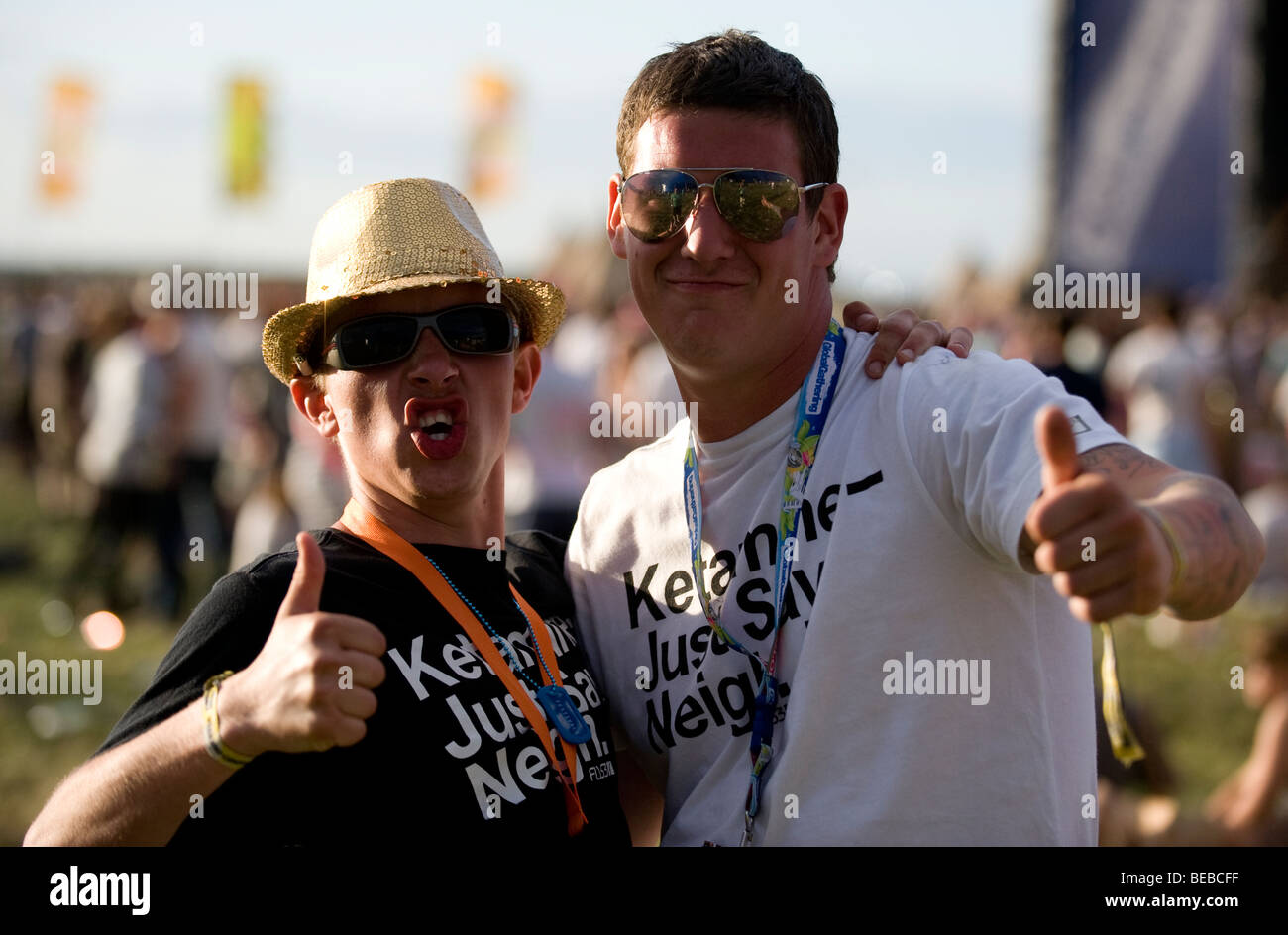 Ravers a Global Gathering 2009. Foto Stock