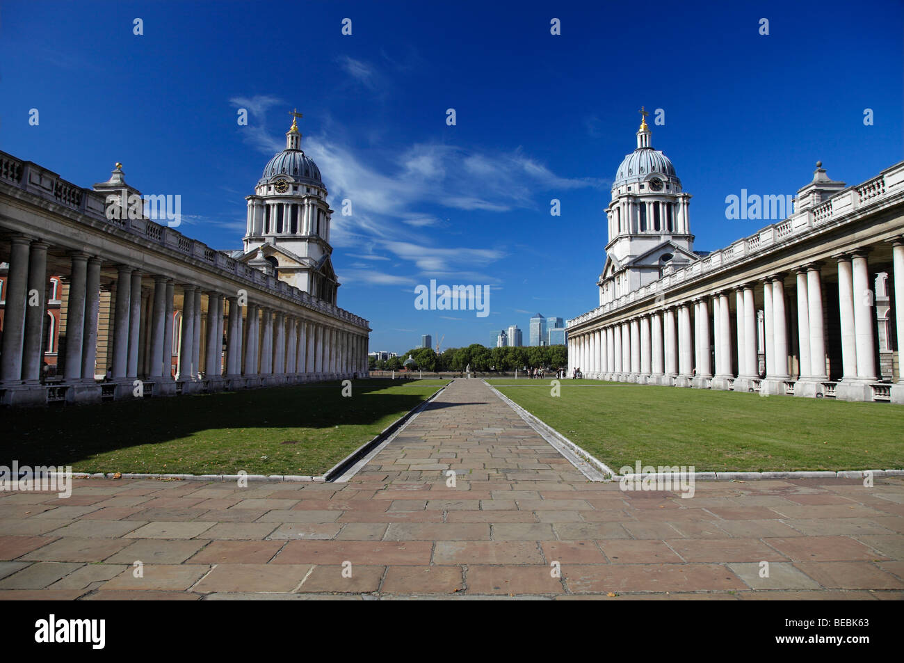 Il gran cortile, Greenwich Old Royal Naval College di Londra - Inghilterra Foto Stock