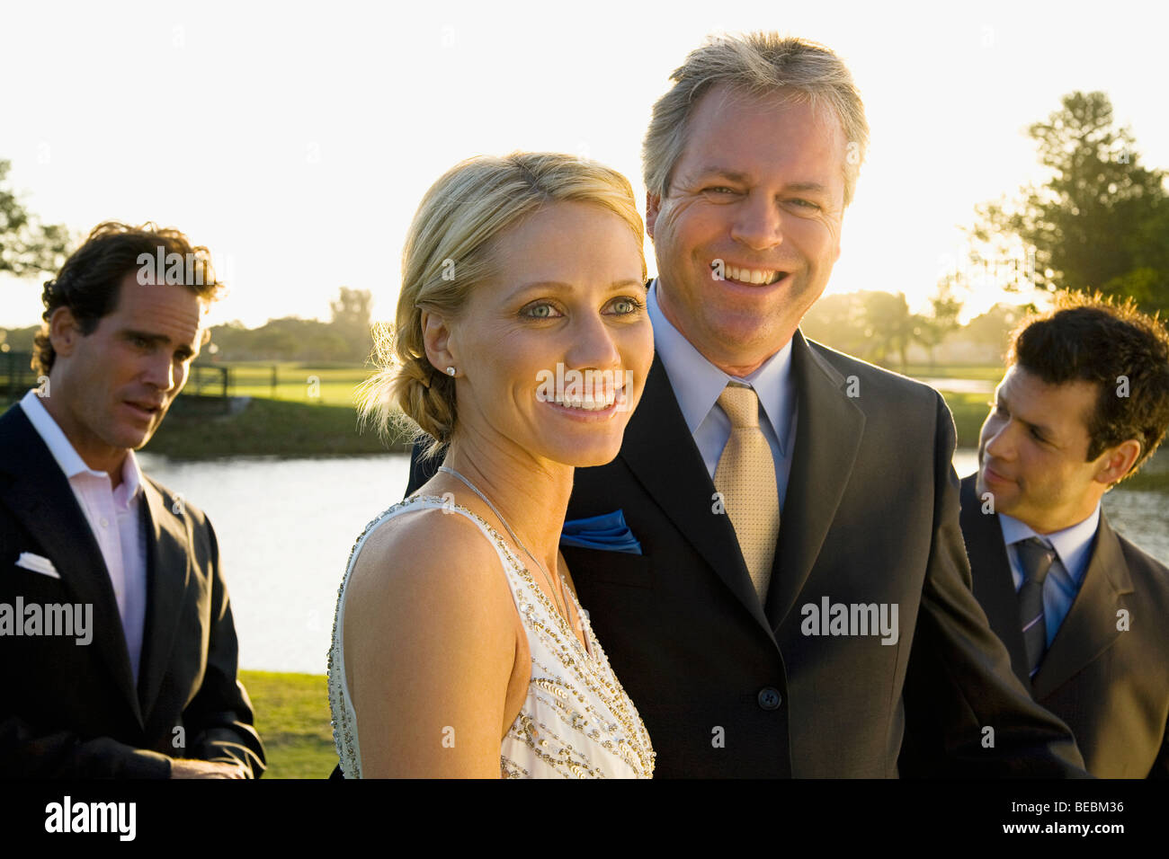 Quattro i golfisti in un campo da golf, Biltmore Golf, Coral Gables, Florida, Stati Uniti d'America Foto Stock