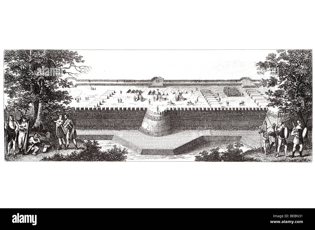 Roman accampamento fortificato Foto Stock