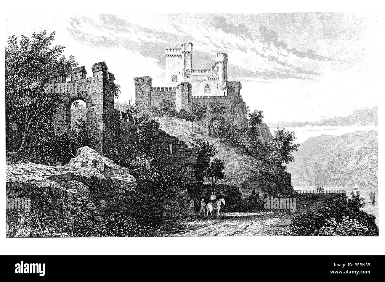 Castello di rheinstein Foto Stock