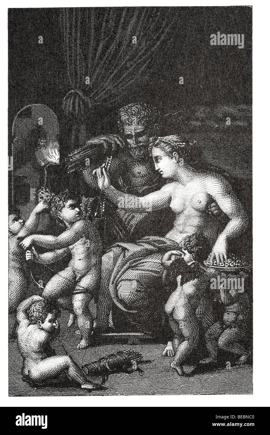 Venere e vulcan da Giulio Romano Foto Stock