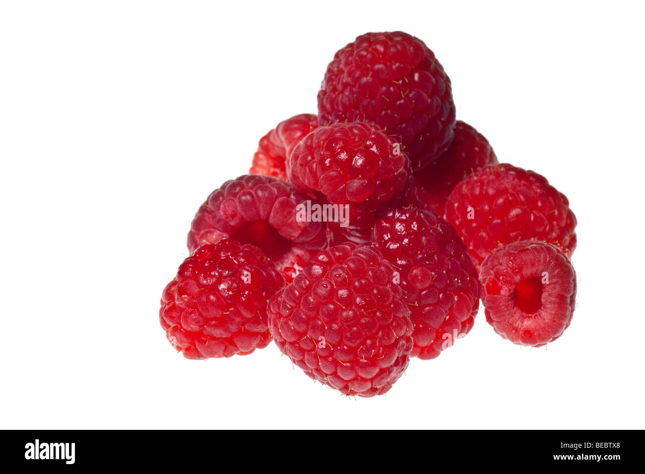 Lampone isolato su un puro sfondo bianco Foto Stock