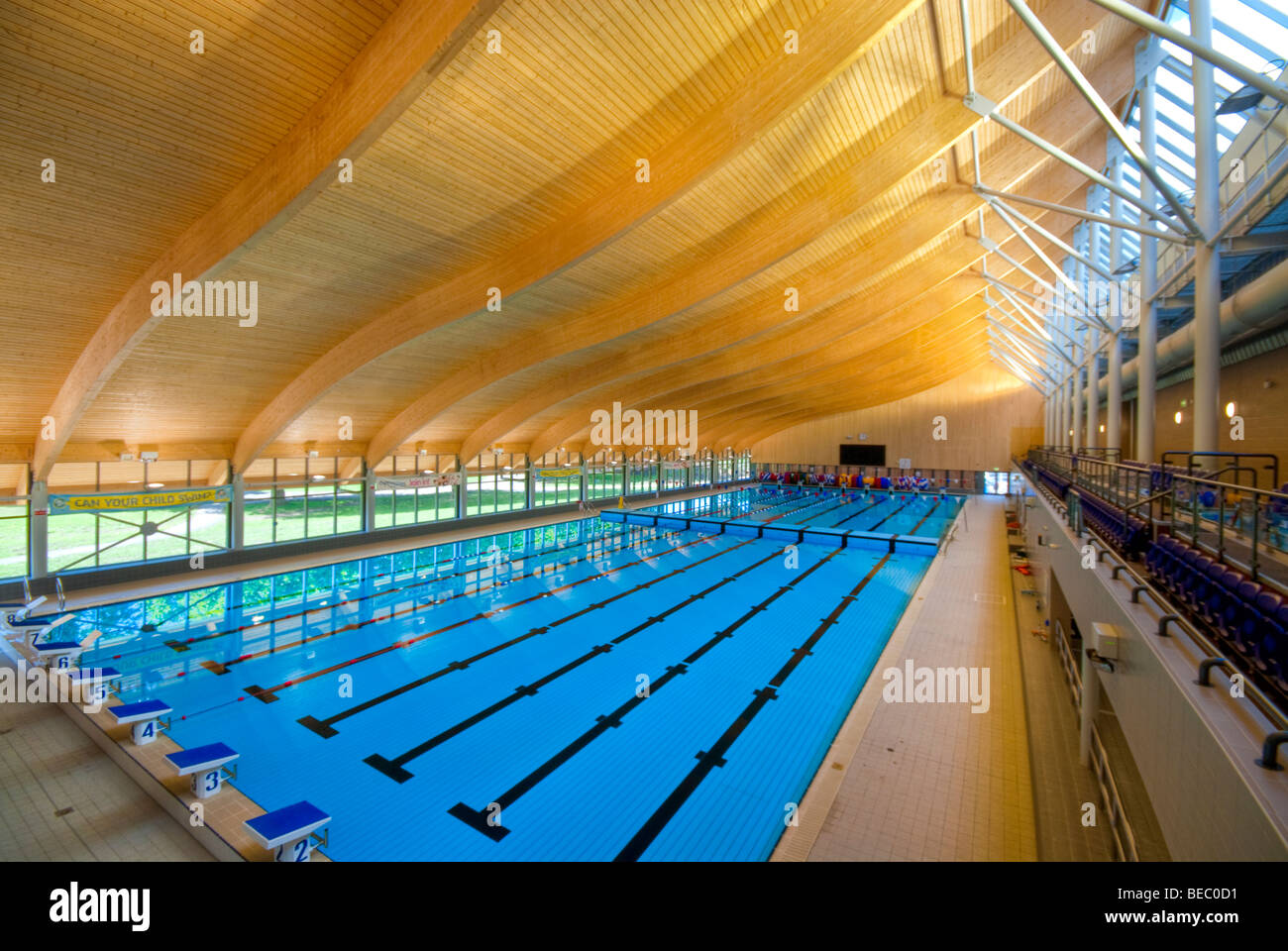 Piscina di misure Olimpioniche al Mountbatten centre Foto Stock
