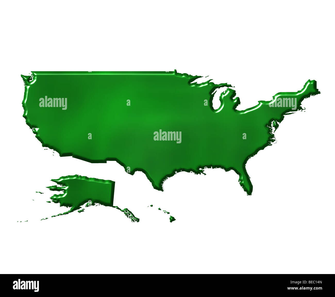 3d USA mappa ecologico Foto Stock