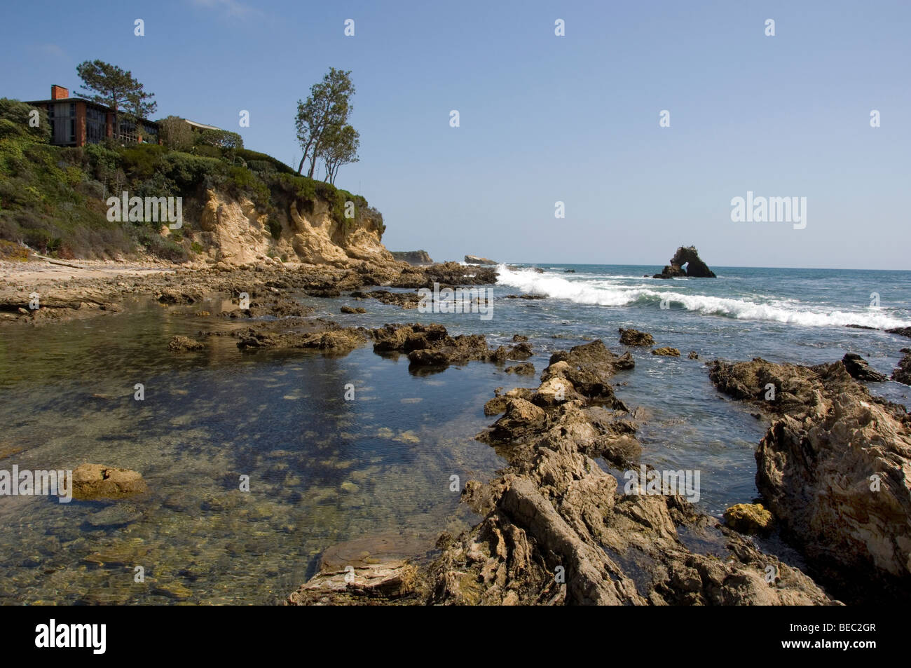 Piccola spiaggia di Corona in Orange County, CA Foto Stock