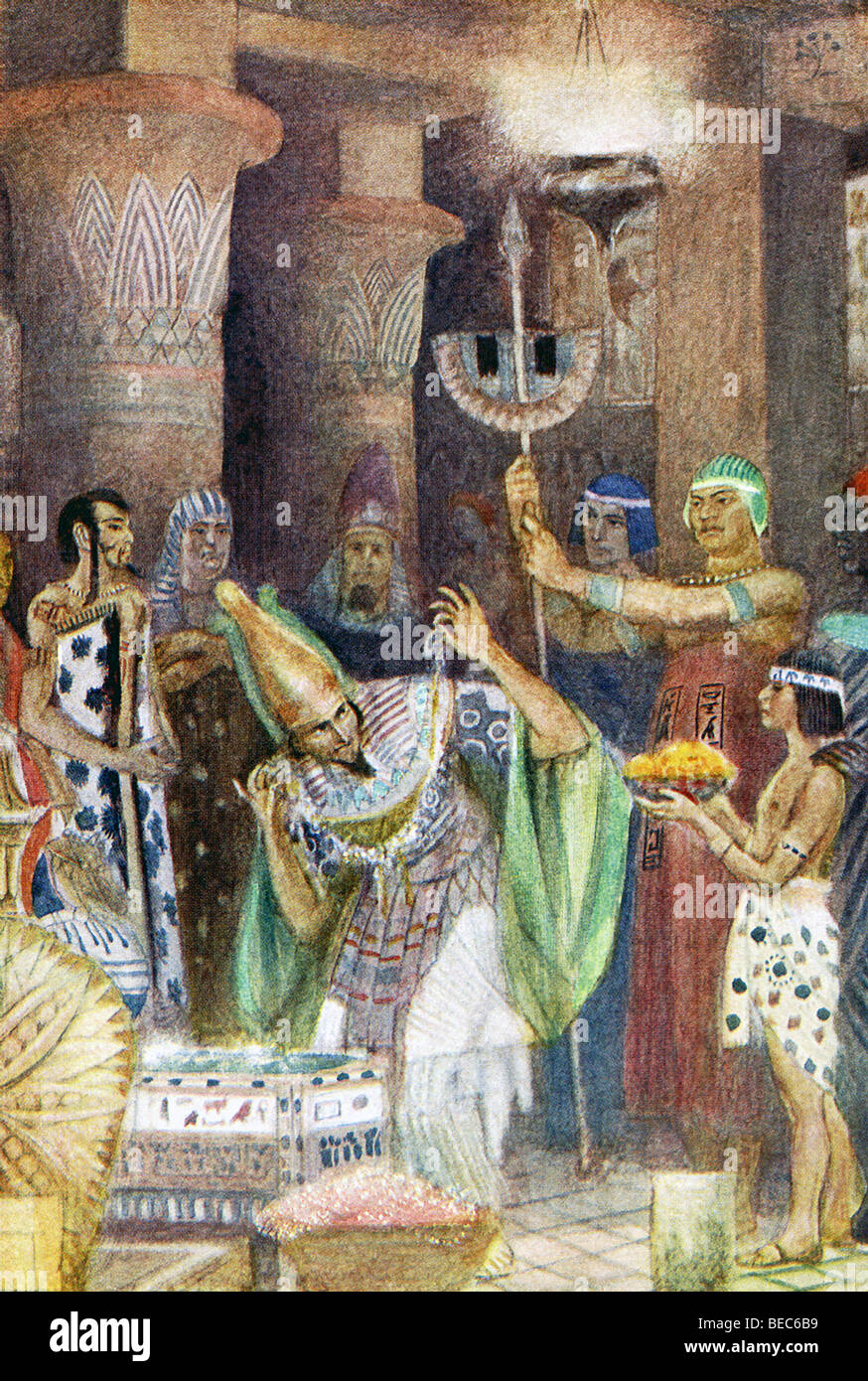 Leggende greche detto Rhampsinites re di Egitto amava tanto la ricchezza e la ricchezza che egli ha costruito un archivio a casa i suoi tesori. Foto Stock