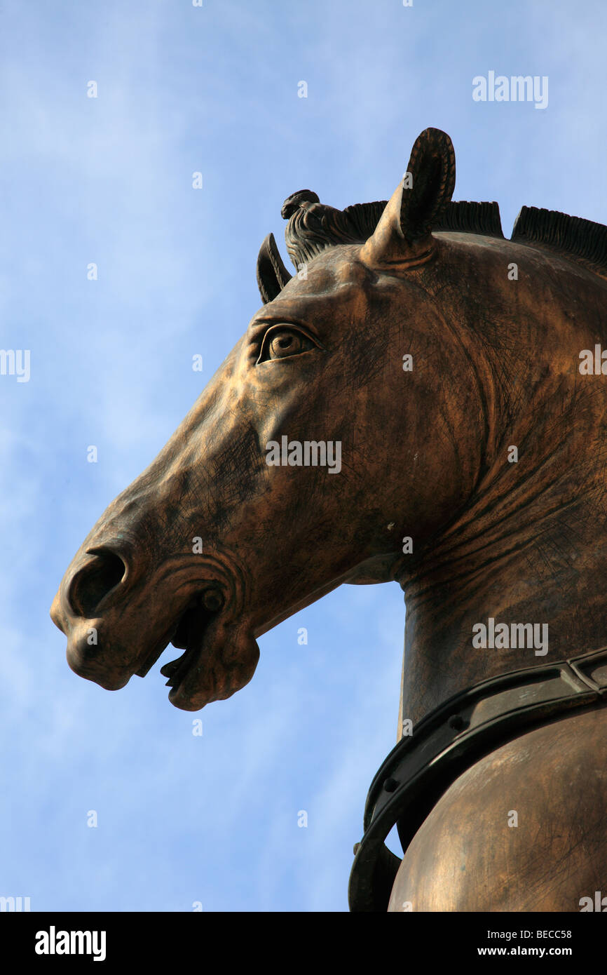 L'Italia, Venezia, Piazza San Marco la Basilica di San Marco, cavallo di bronzo Foto Stock