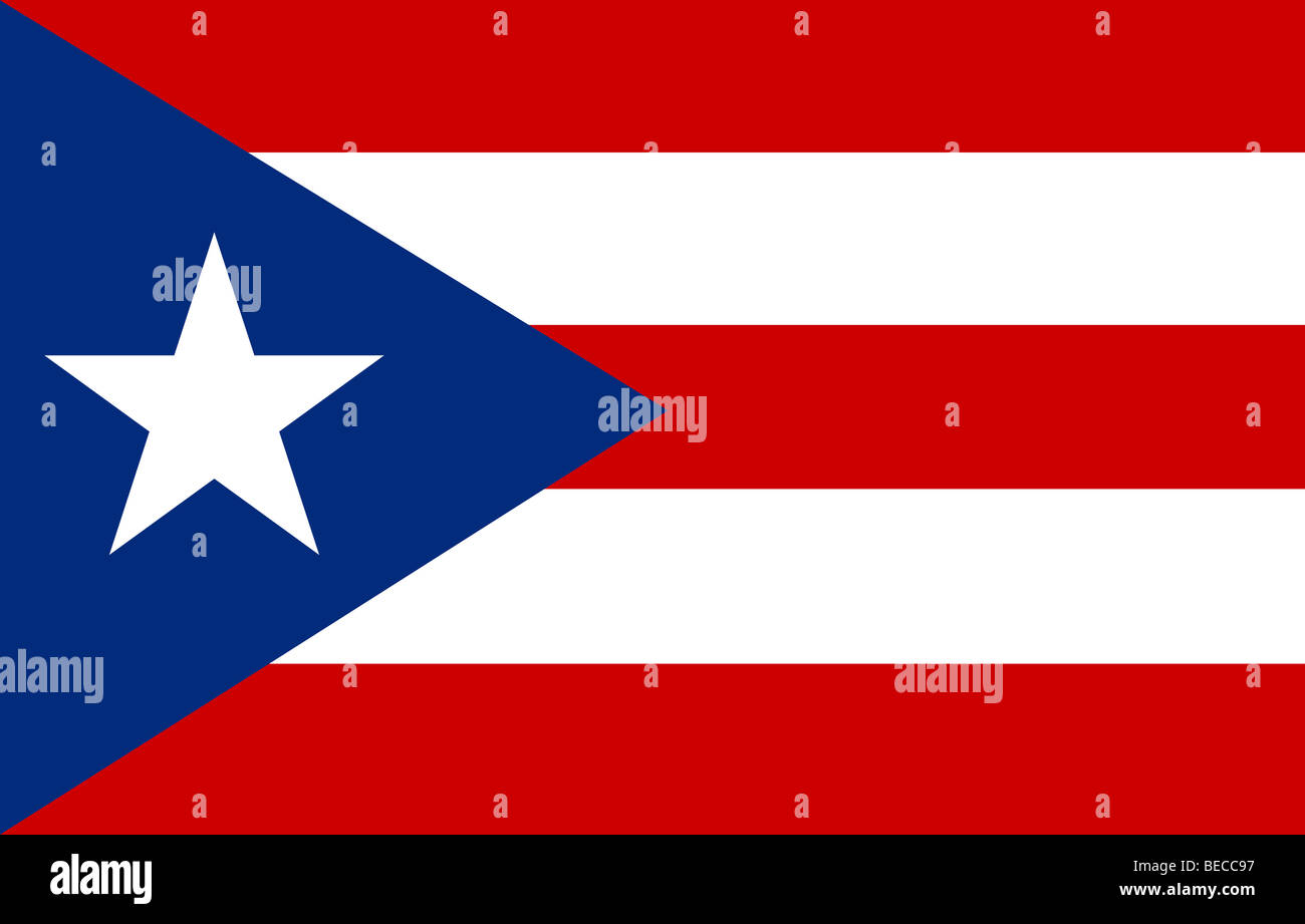 Bandiera di Puerto Rico sventolando Foto Stock