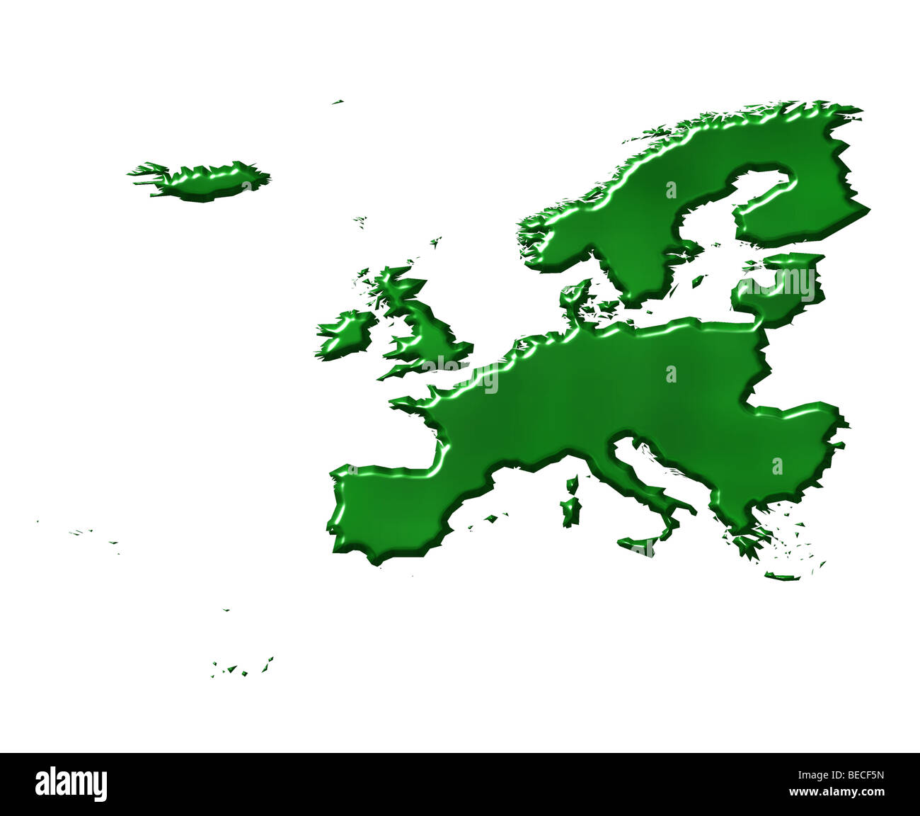 3d'Europa ecologica mappa Foto Stock