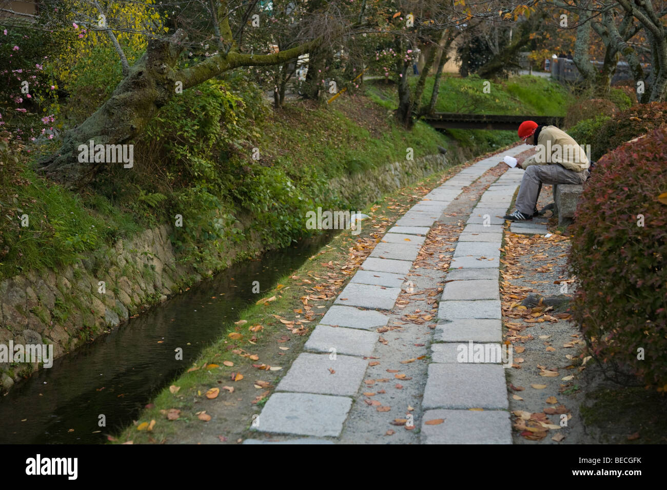 Il percorso della filosofia, o Tetsugakunomichi come è noto in giapponese Foto Stock