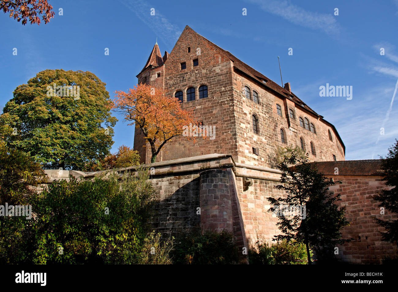 Nuremburgs Kaiserburg, Imperatore di edifici del castello di Norimberga, Norimberga, Baviera, Germania, Europa Foto Stock