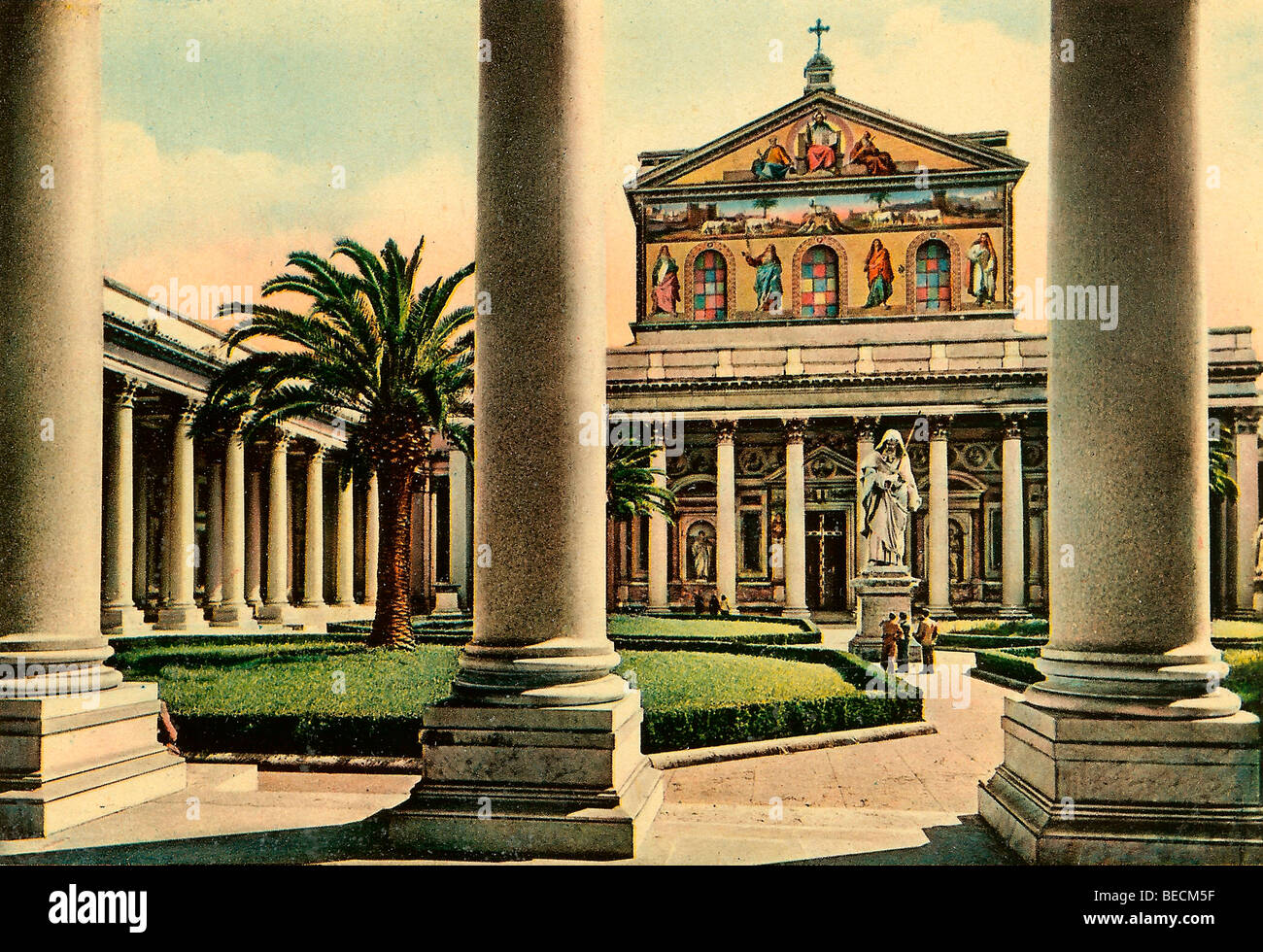 Foto storiche intorno al 1930, Basilica di San Paolo fuori le Mura a Roma, Lazio, l'Italia, Europa Foto Stock