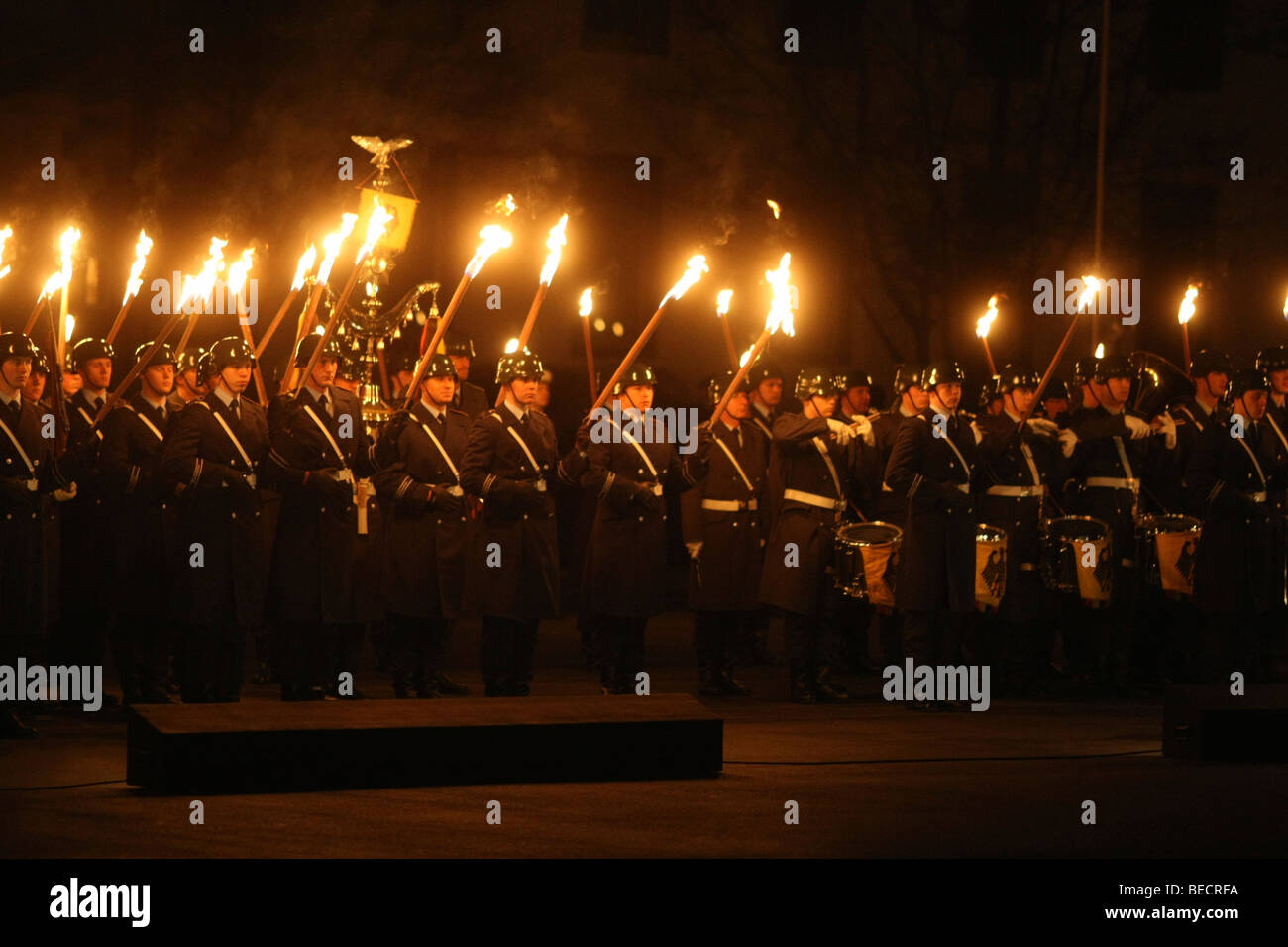 Bundeswehr, tedesco forze armate, Grosser Zapfenstreich, cerimonia militare, Coblenza, Renania-Palatinato, Germania, Europa Foto Stock