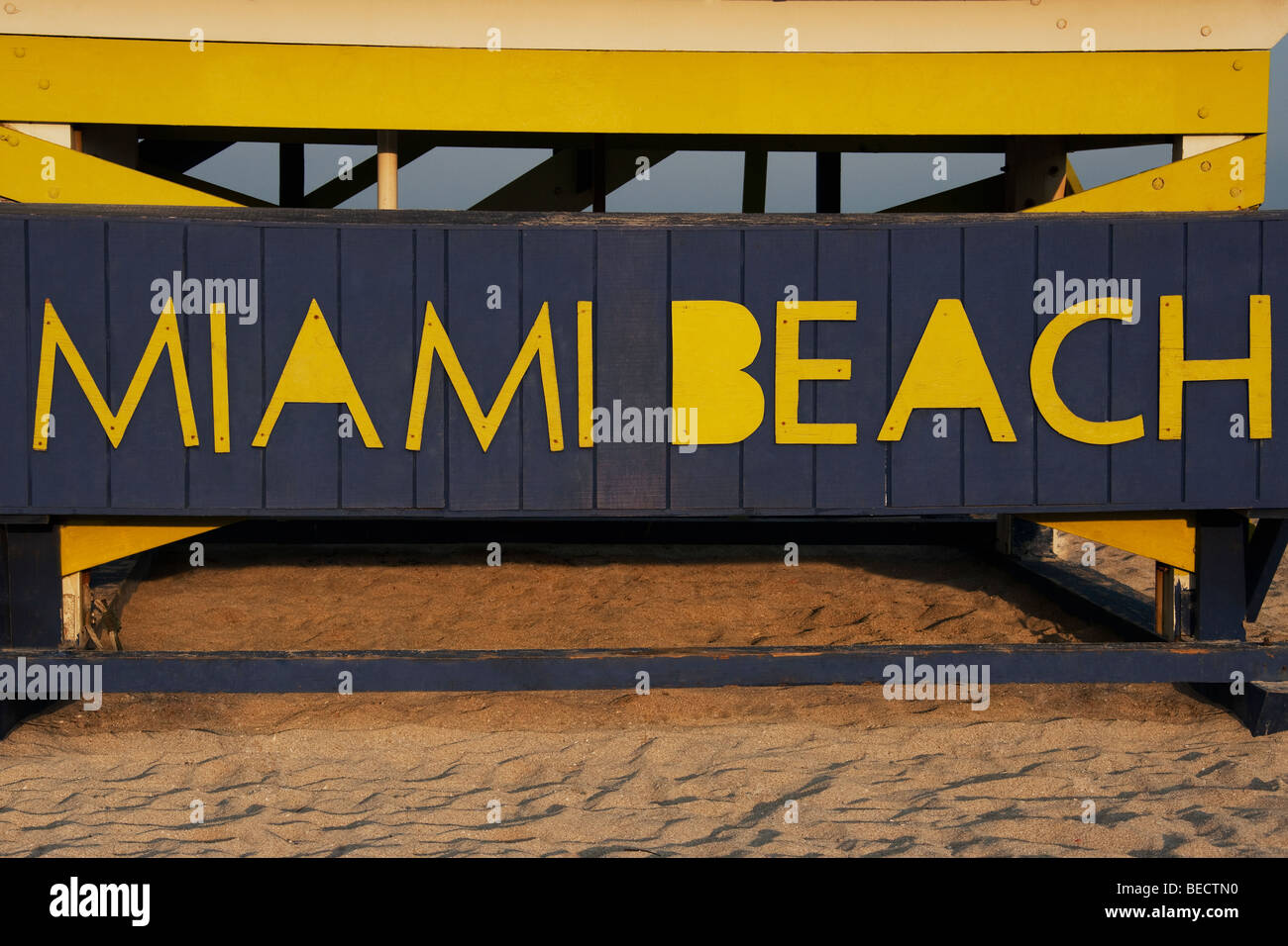 Bagnino capanna sulla spiaggia, Miami Beach, Florida, Stati Uniti d'America Foto Stock