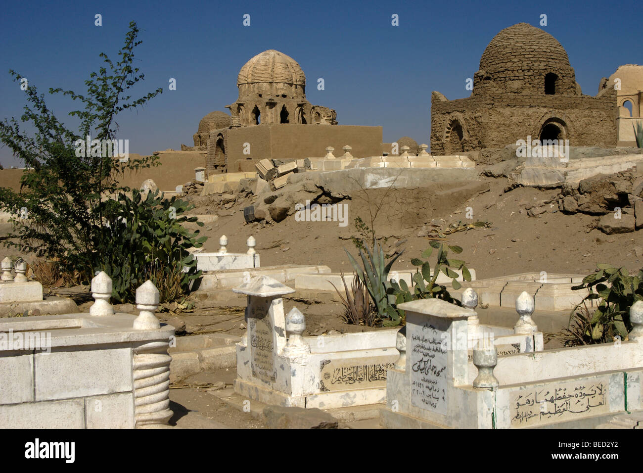 Cimitero musulmano, Aswan, Egitto Foto Stock