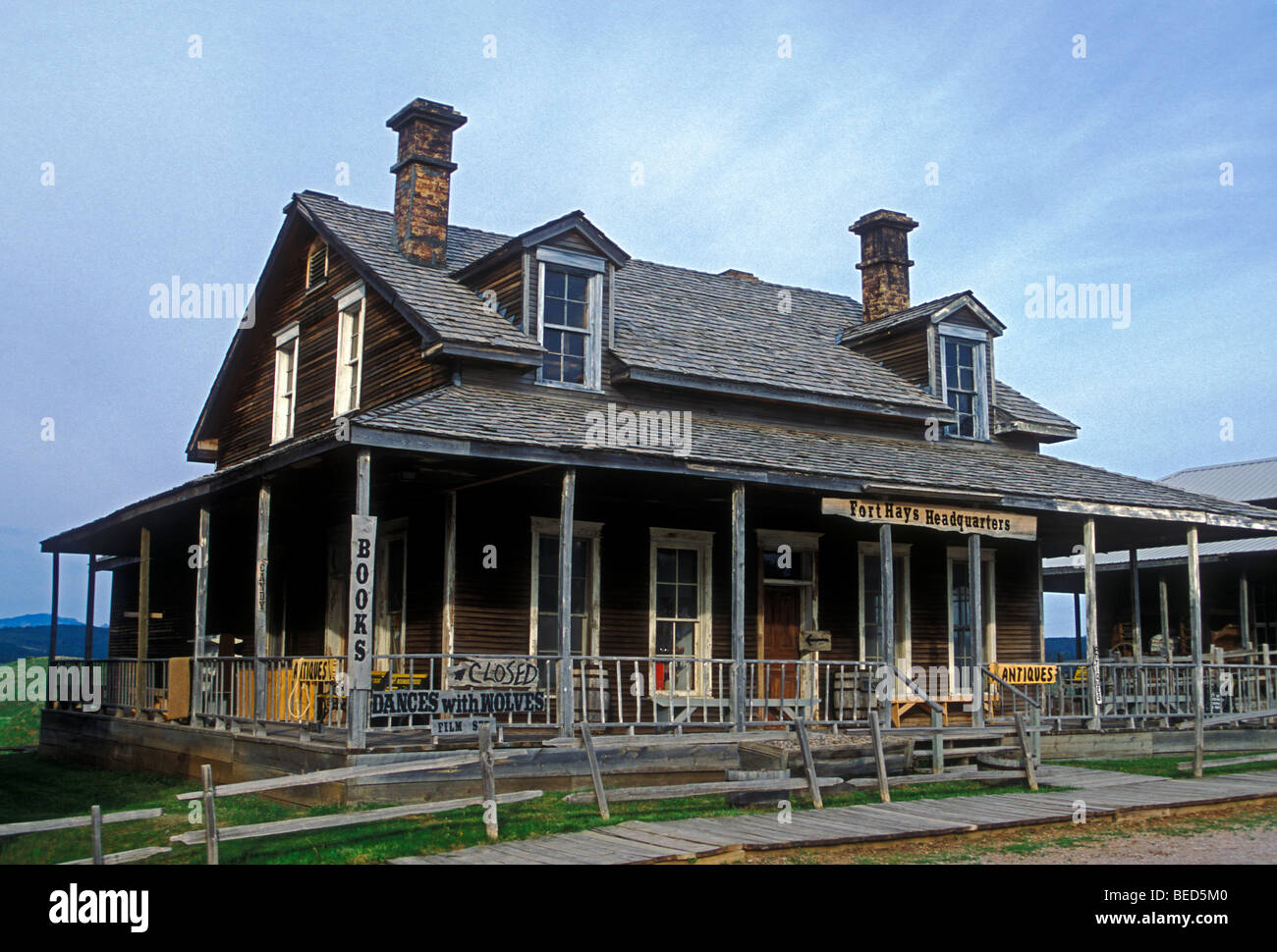 Fort Hays sede, set cinematografico per Balla coi lupi vicino a Rapid City,  Black Hills, Dakota del Sud Foto stock - Alamy