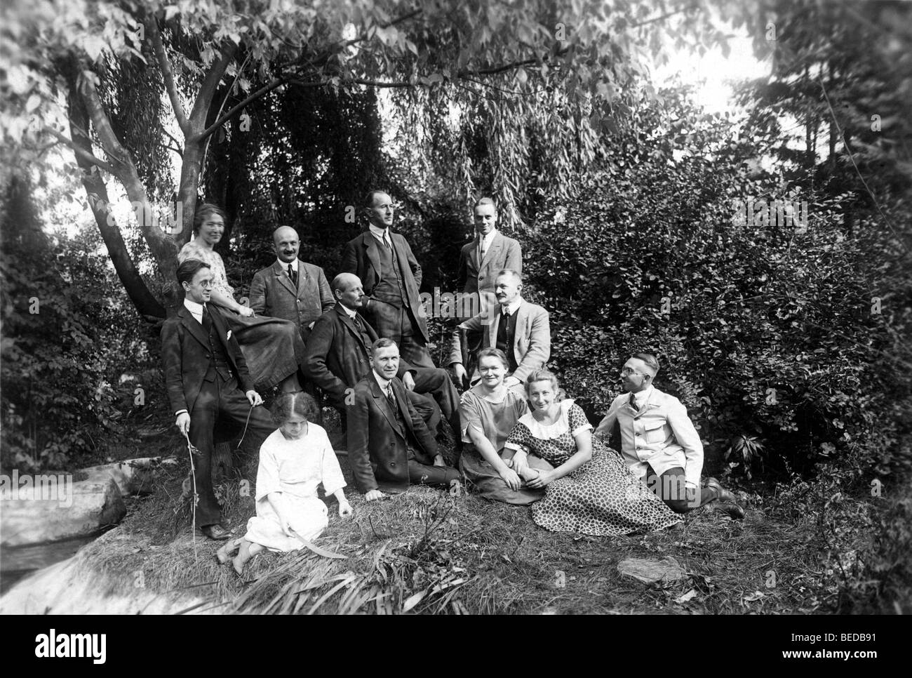 Gita di famiglia, fotografia storica, intorno al 1912 Foto Stock