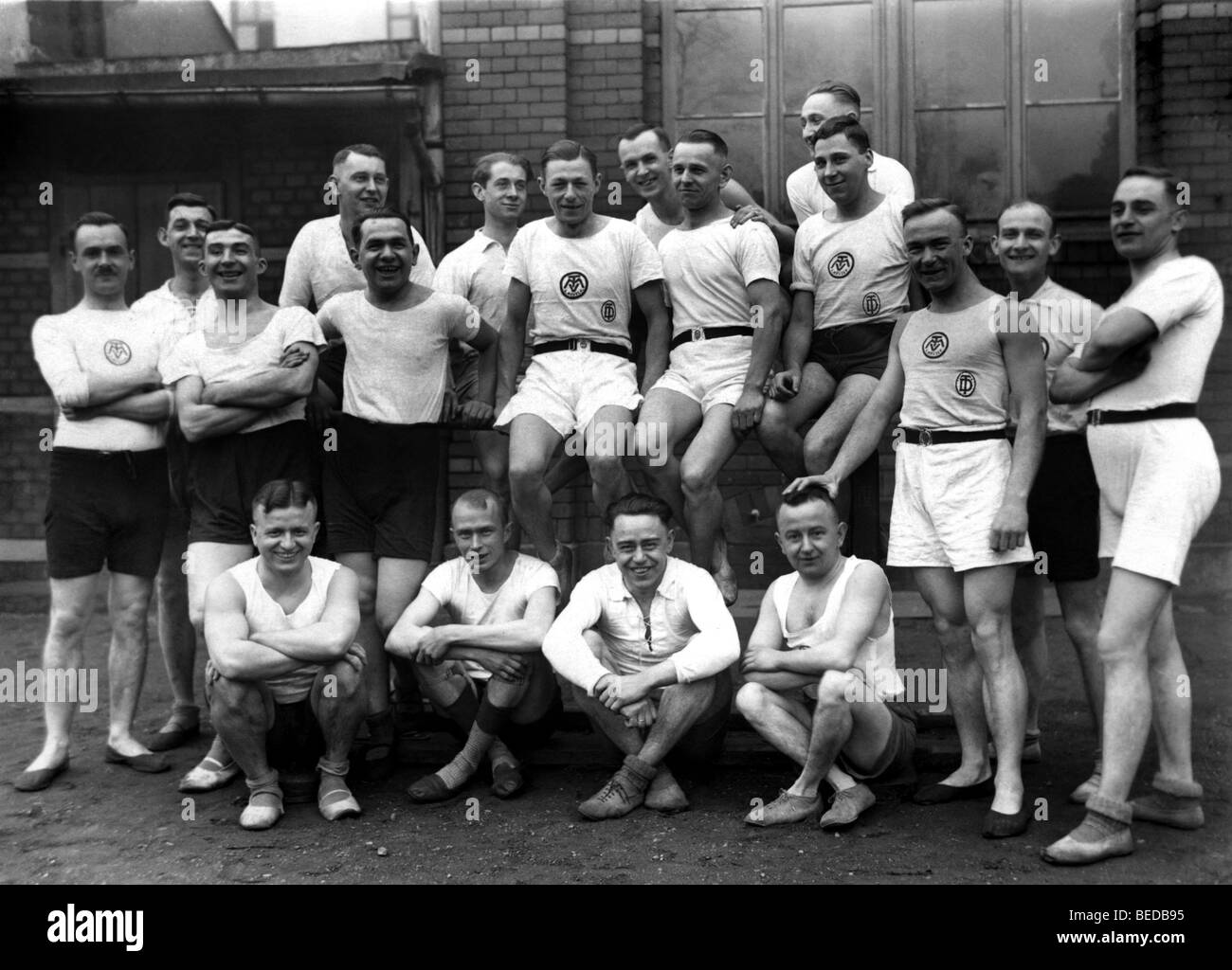 Gruppo di atleti, fotografia storica, circa 1934 Foto Stock